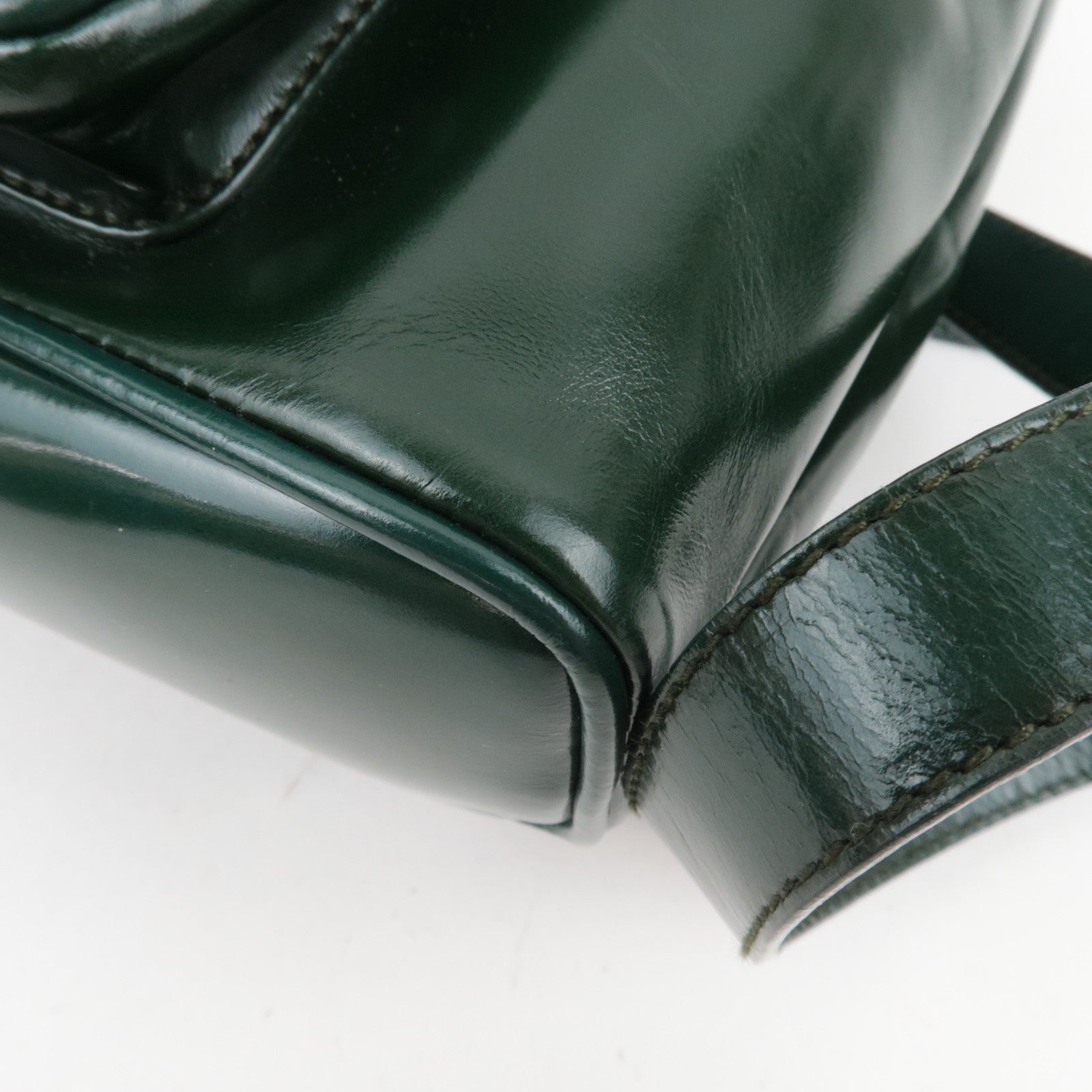 GUCCI Bamboo Leather Backpack Green 003.1998.0030