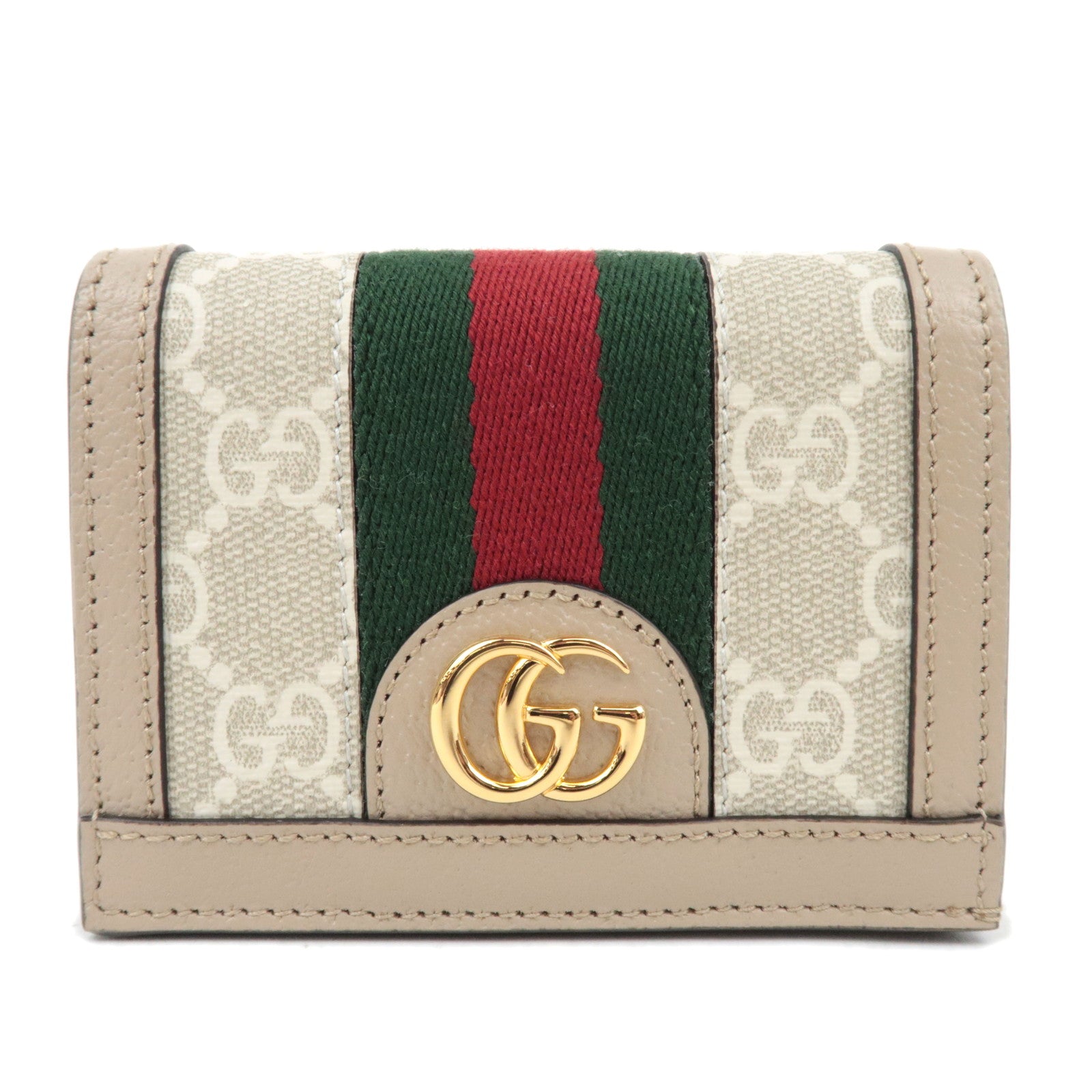 GUCCI Ophidia Sherry GG Supreme Wallet Beige Gray 52315588963
