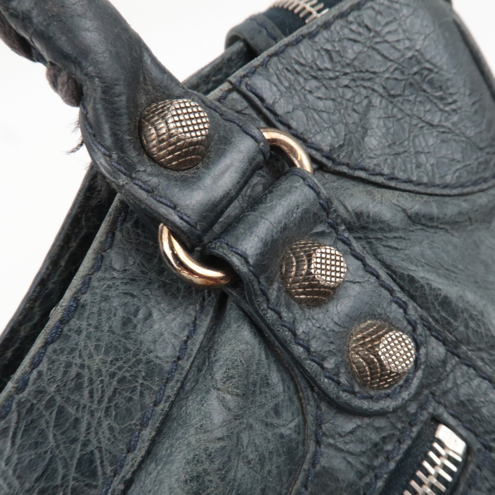 BALENCIAGA The Giant Velo 2Way Leather Handbag Black 282010
