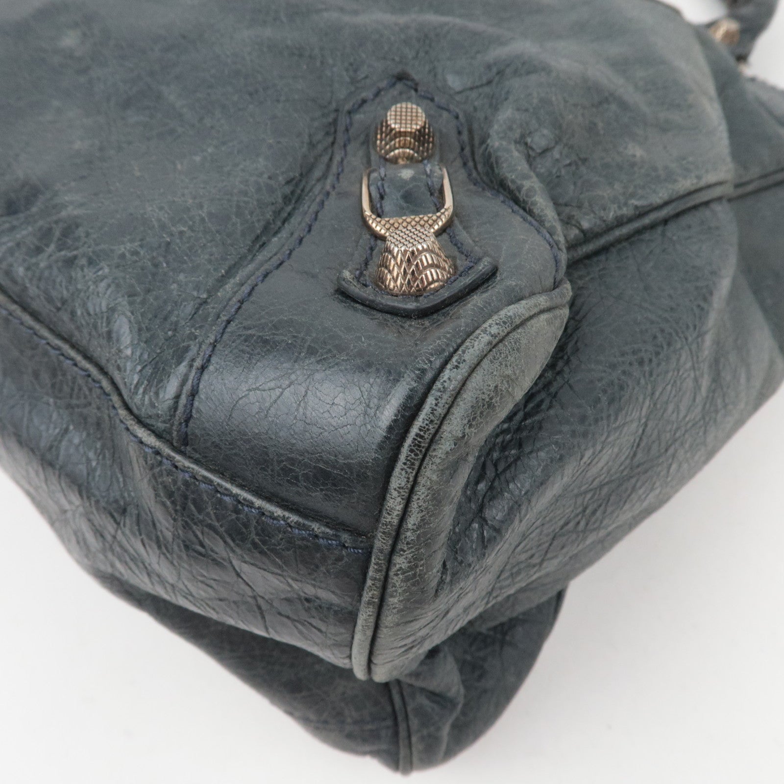 BALENCIAGA The Giant Velo 2Way Leather Handbag Black 282010