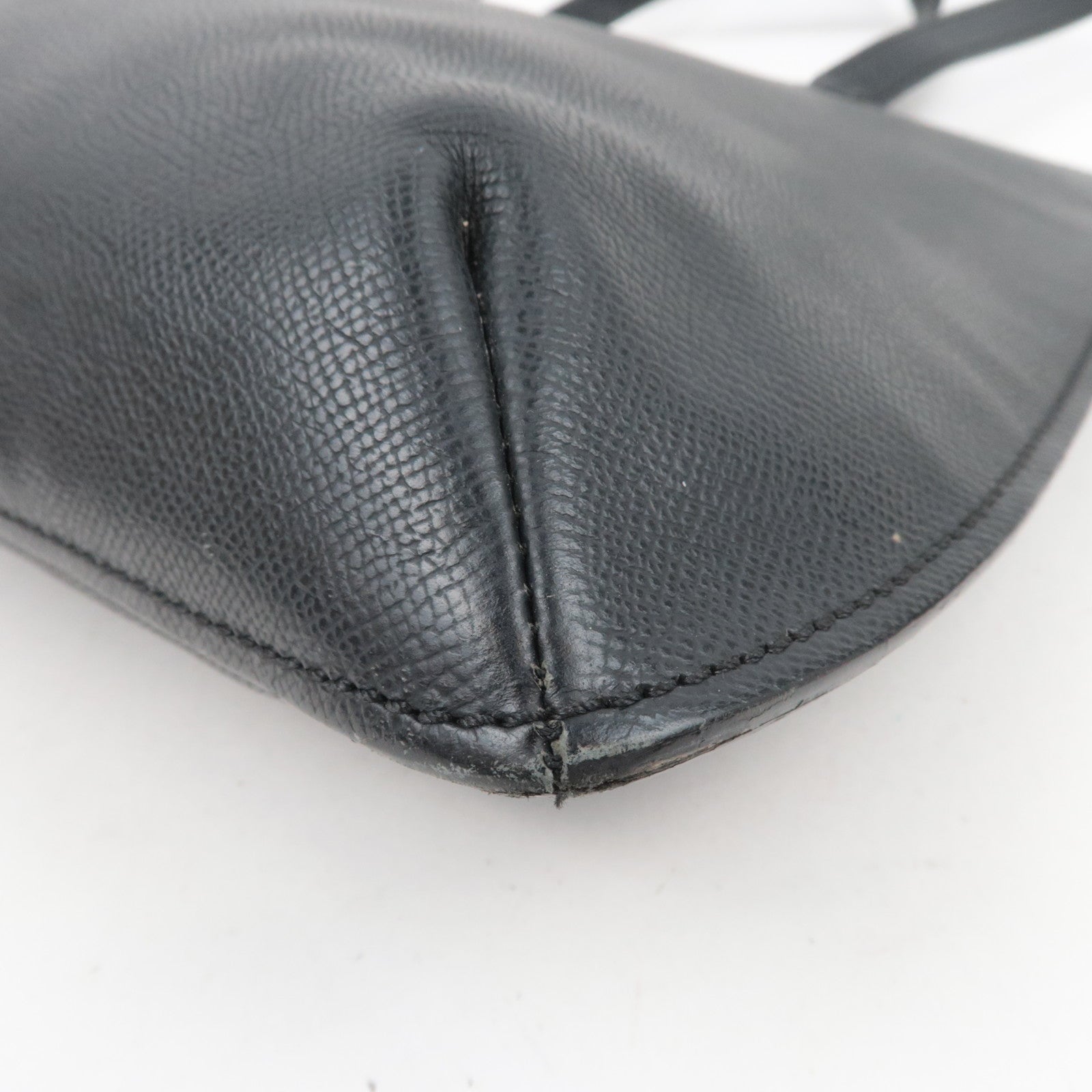 CHANEL Logo Leather Tote Bag Black