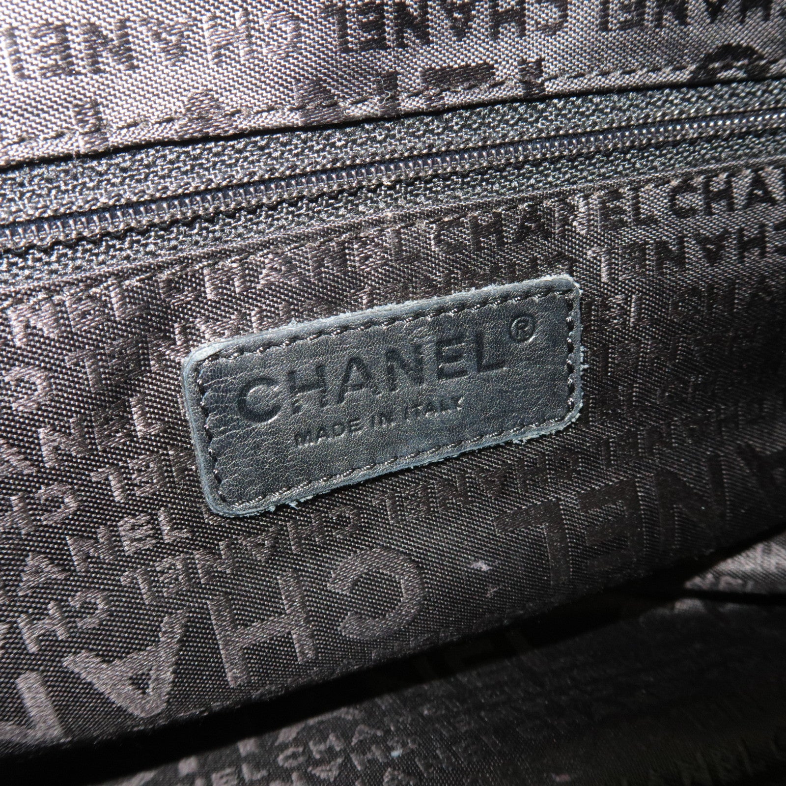 CHANEL Chocolate Bar Caviarskin Mini Boston Bag Black Silver HDW A26135