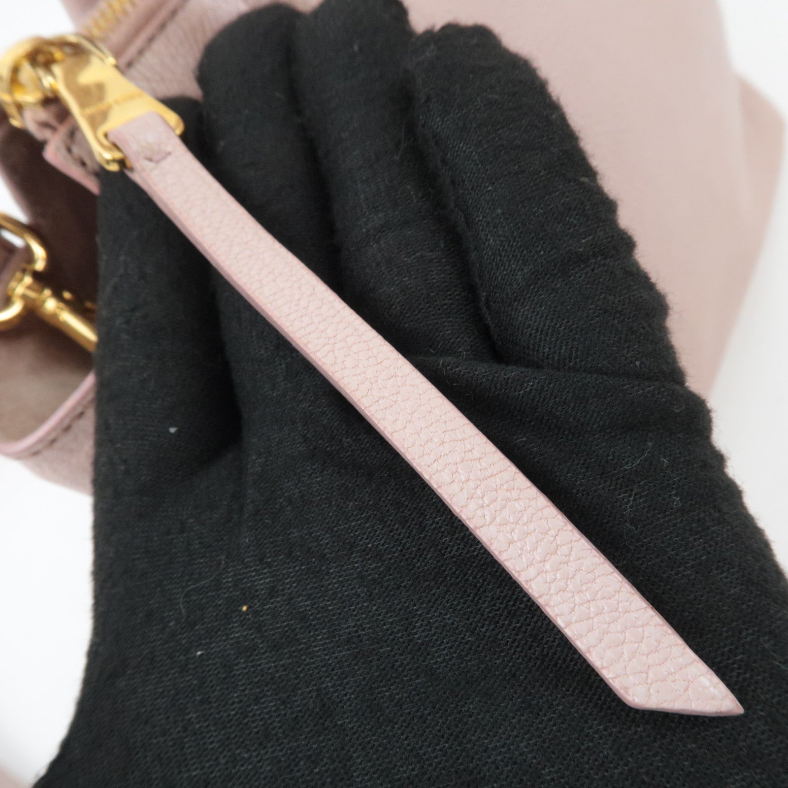 MIU MIU 2Way Leather Handbag Pink Beige