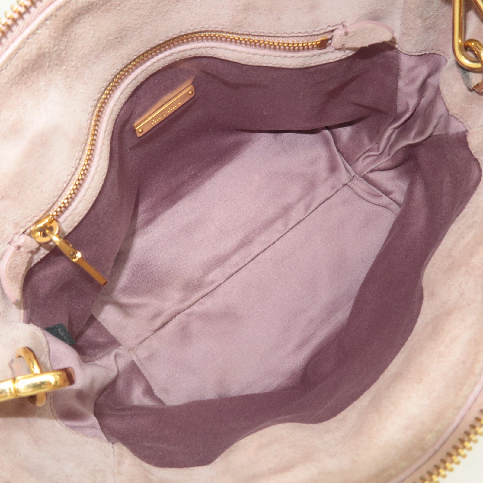 MIU MIU 2Way Leather Handbag Pink Beige