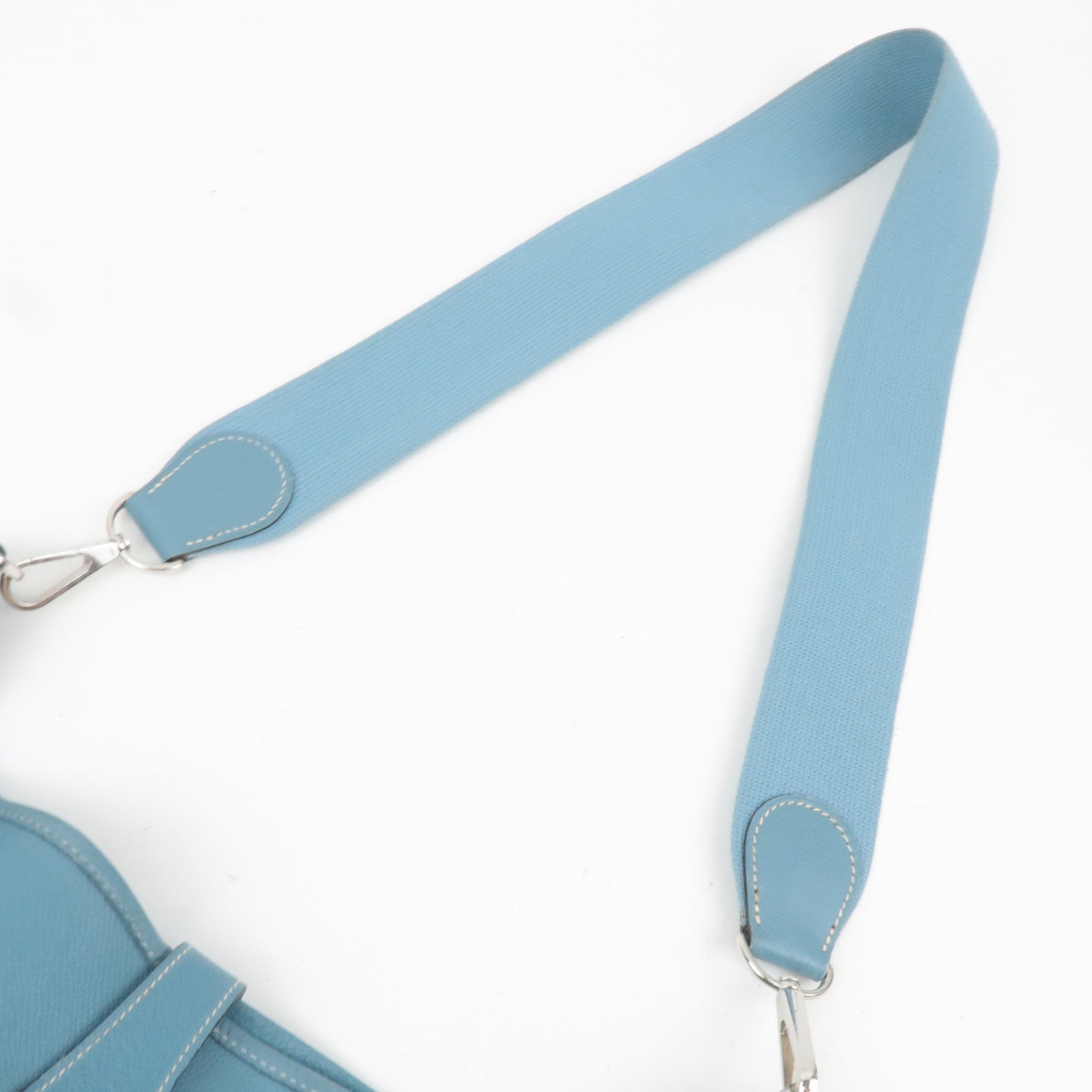 HERMES Evelyne 2 GM Shoulder Bag Veau Epsom □J Stamp (2006) Blue Gene