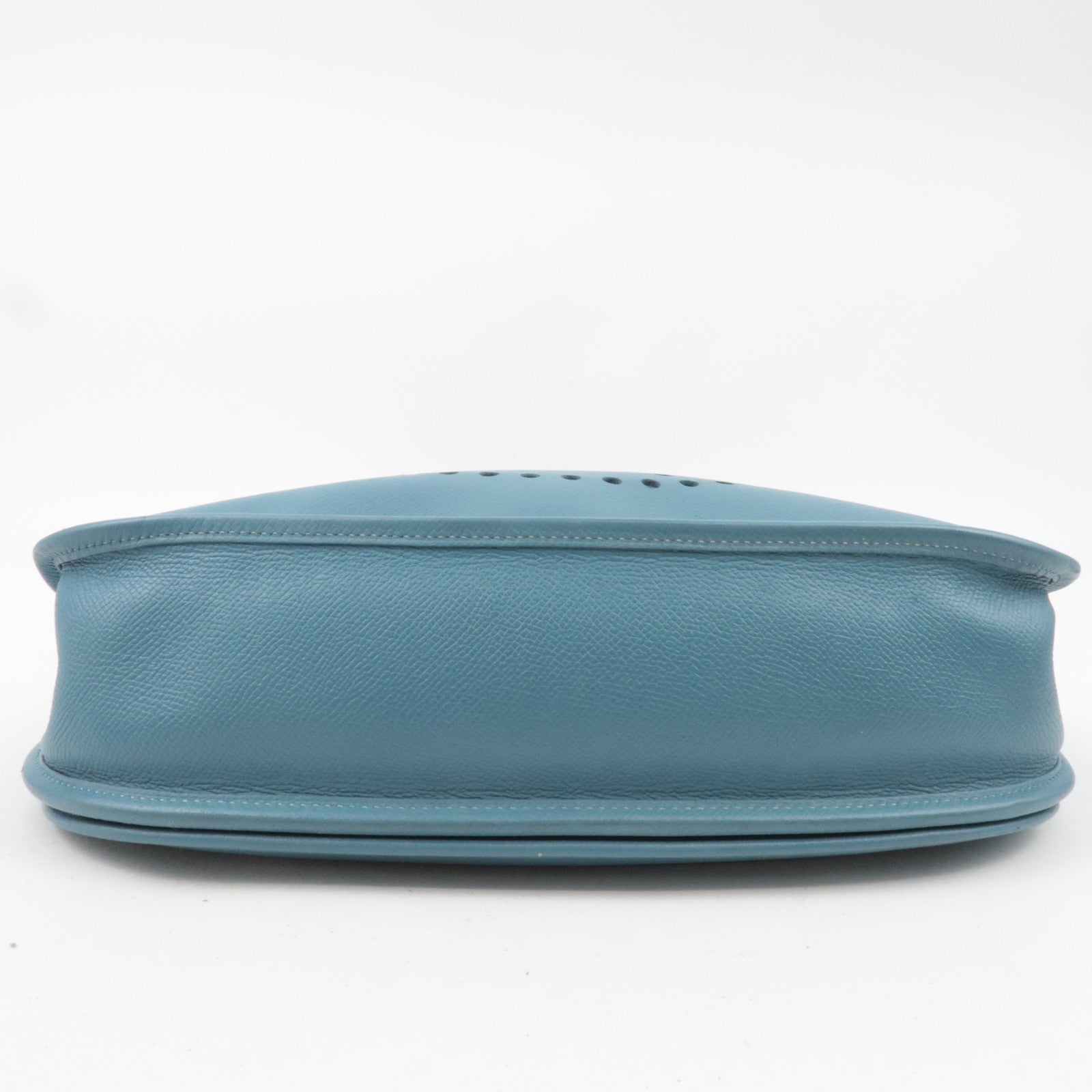 HERMES Evelyne 2 GM Shoulder Bag Veau Epsom □J Stamp (2006) Blue Gene