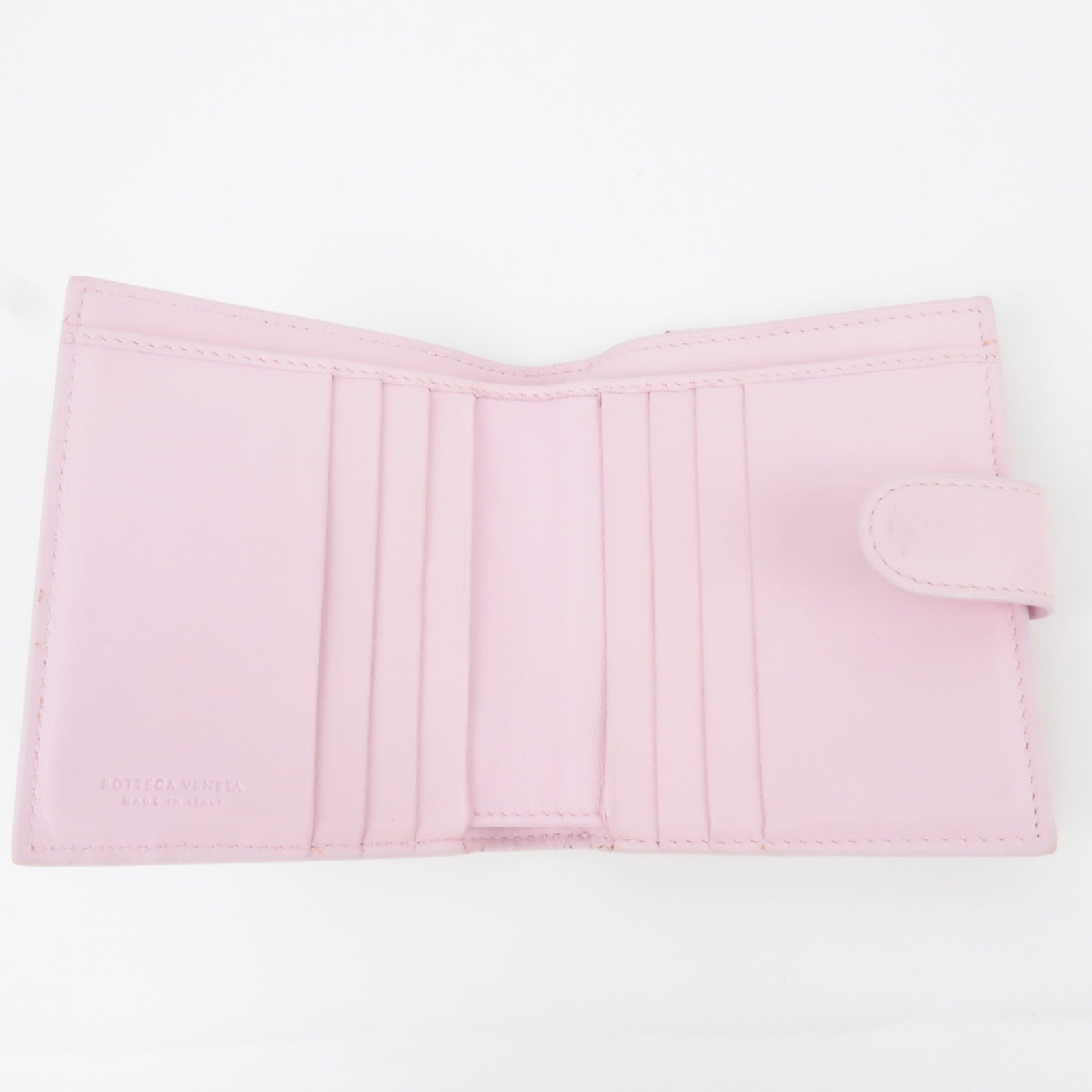 BOTTEGA VENETA Intrecciato Leather Wallet Pink Gray
