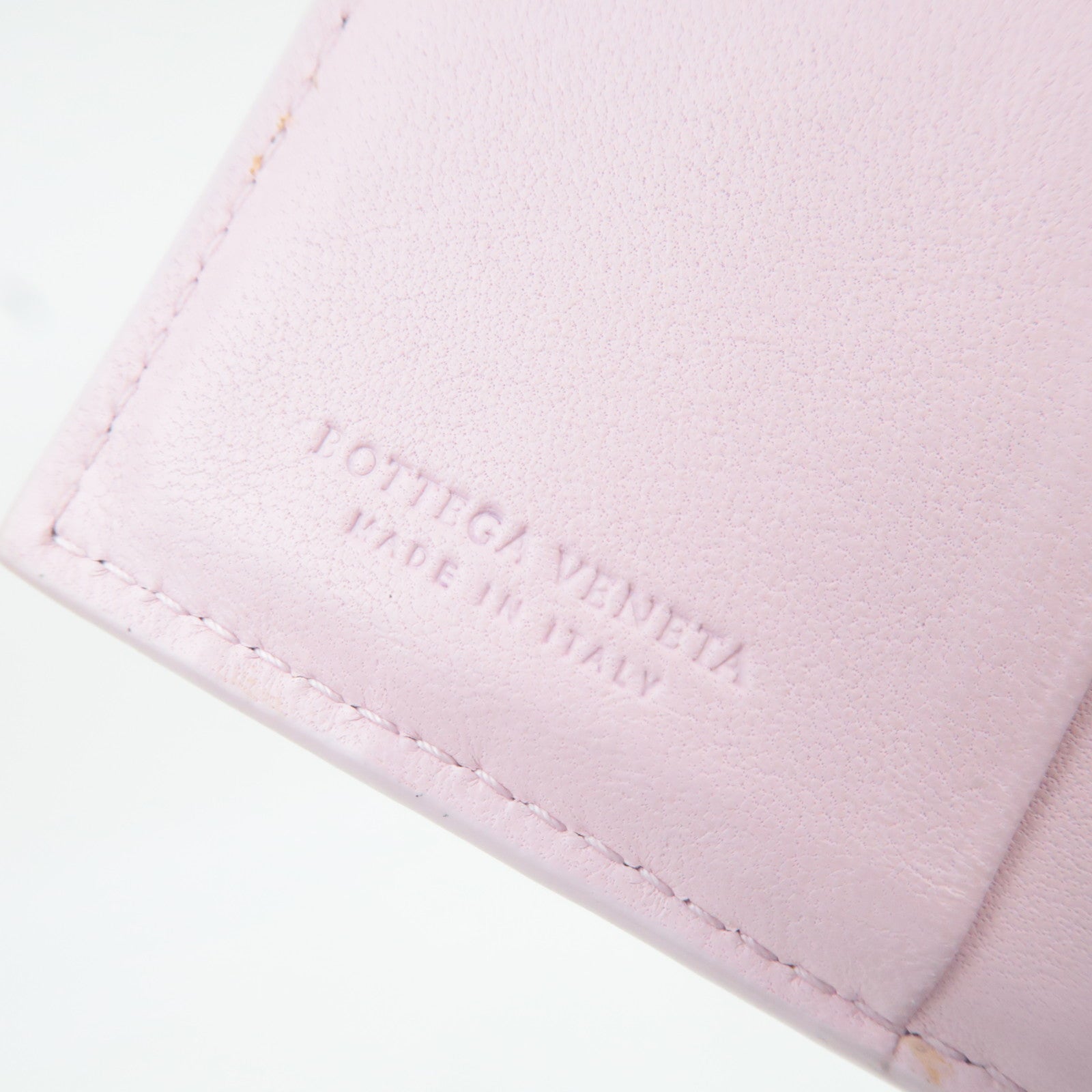 BOTTEGA VENETA Intrecciato Leather Wallet Pink Gray