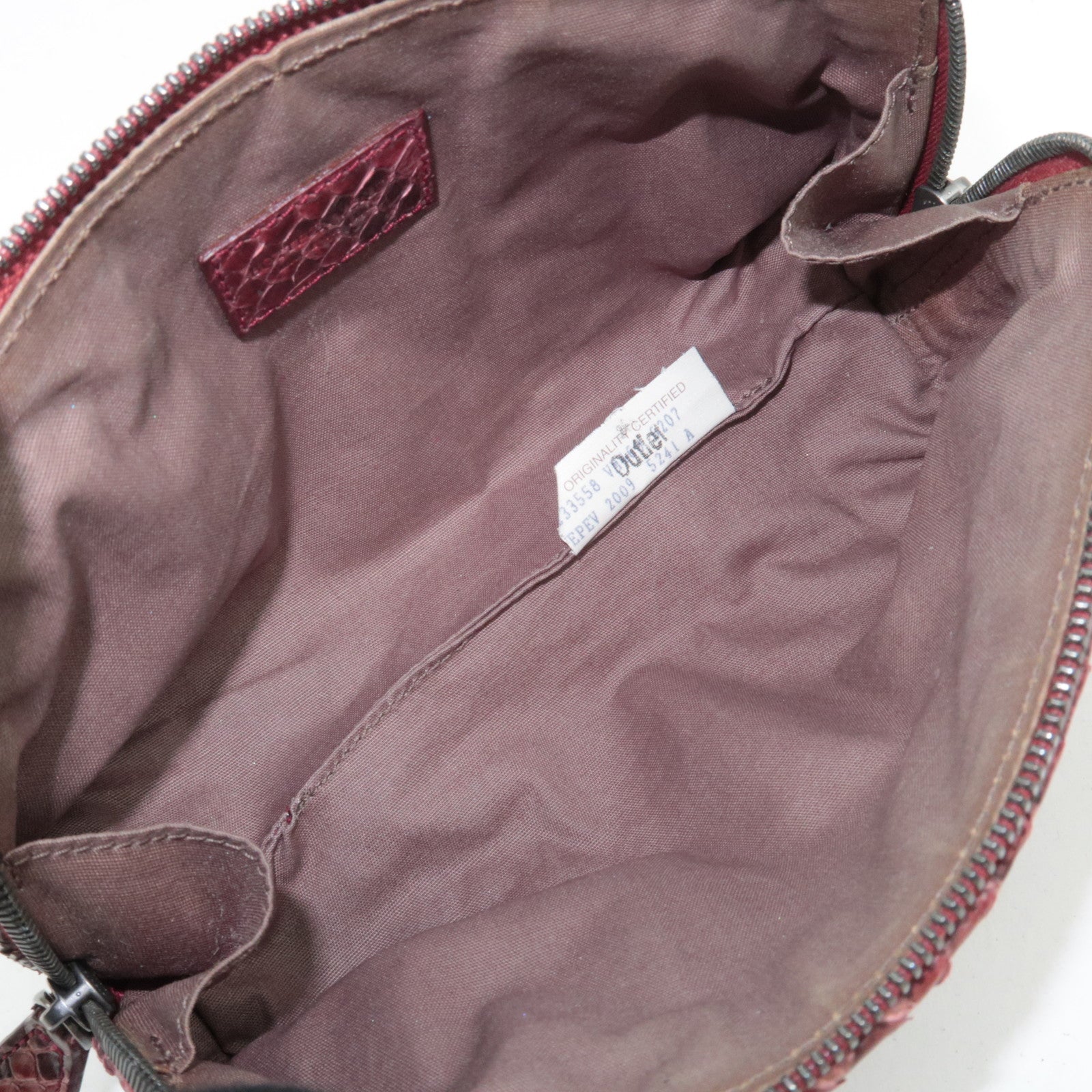 BOTTEGA VENETA Leather Cosmetic Pouch Brown 233558