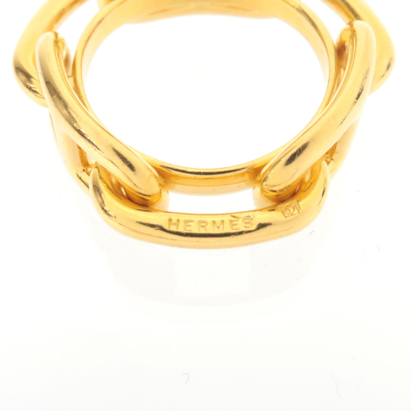 HERMES Chaine D'Ancre Scarf Ring Gold● Color