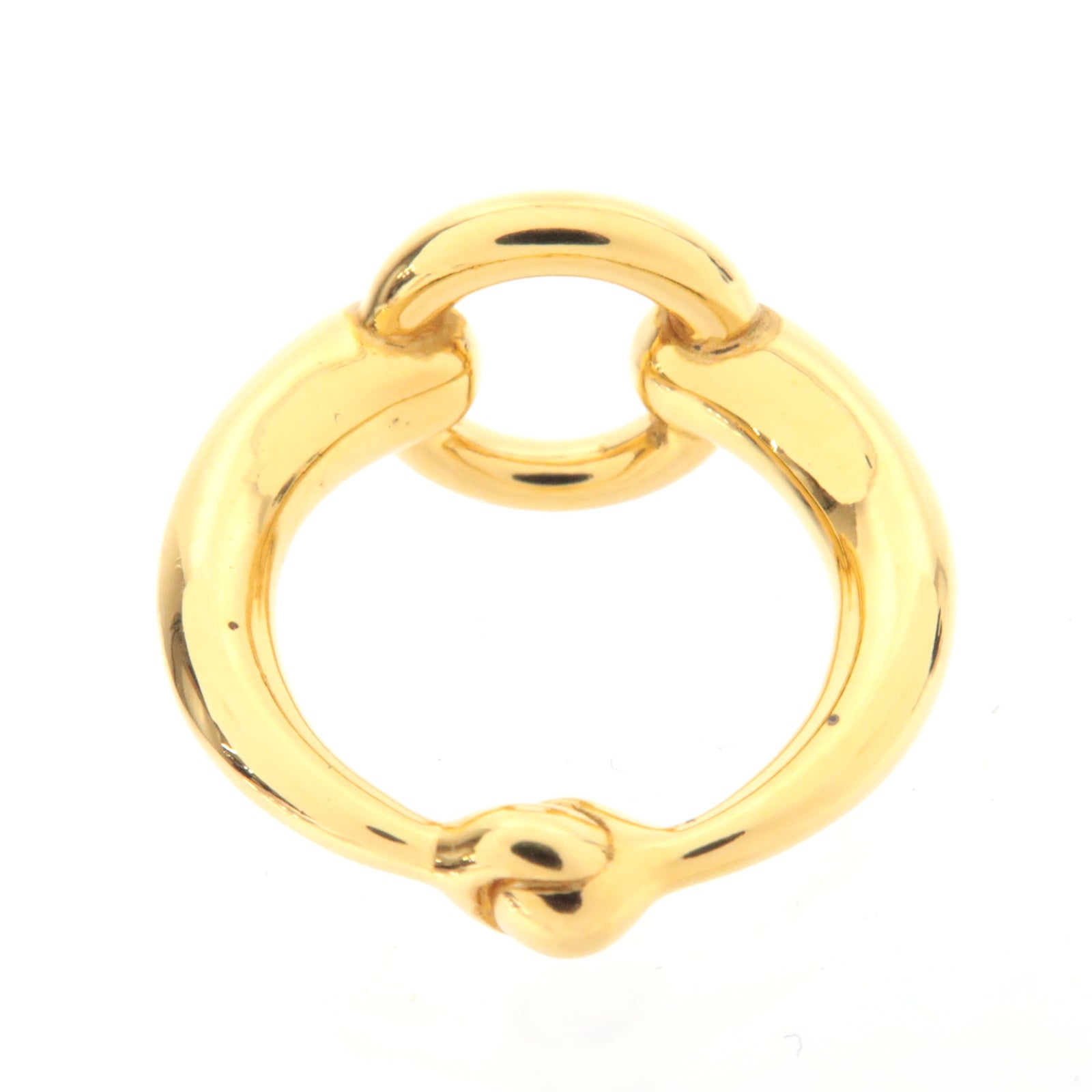 HERMES Mors Scarf Ring Gold Color
