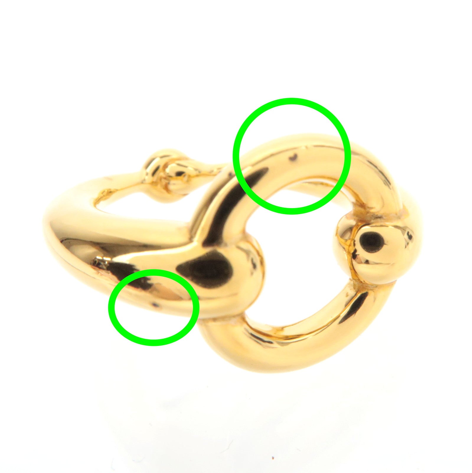 HERMES Mors Scarf Ring Gold Color