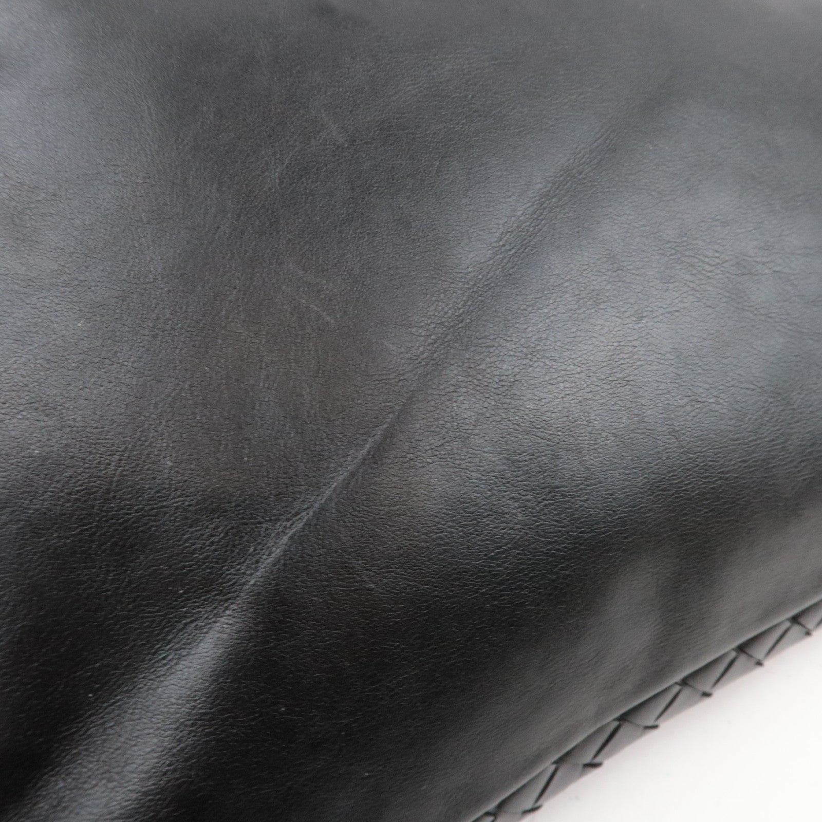 BOTTEGA VENETA Intrecciato Leather Clutch Bag Black