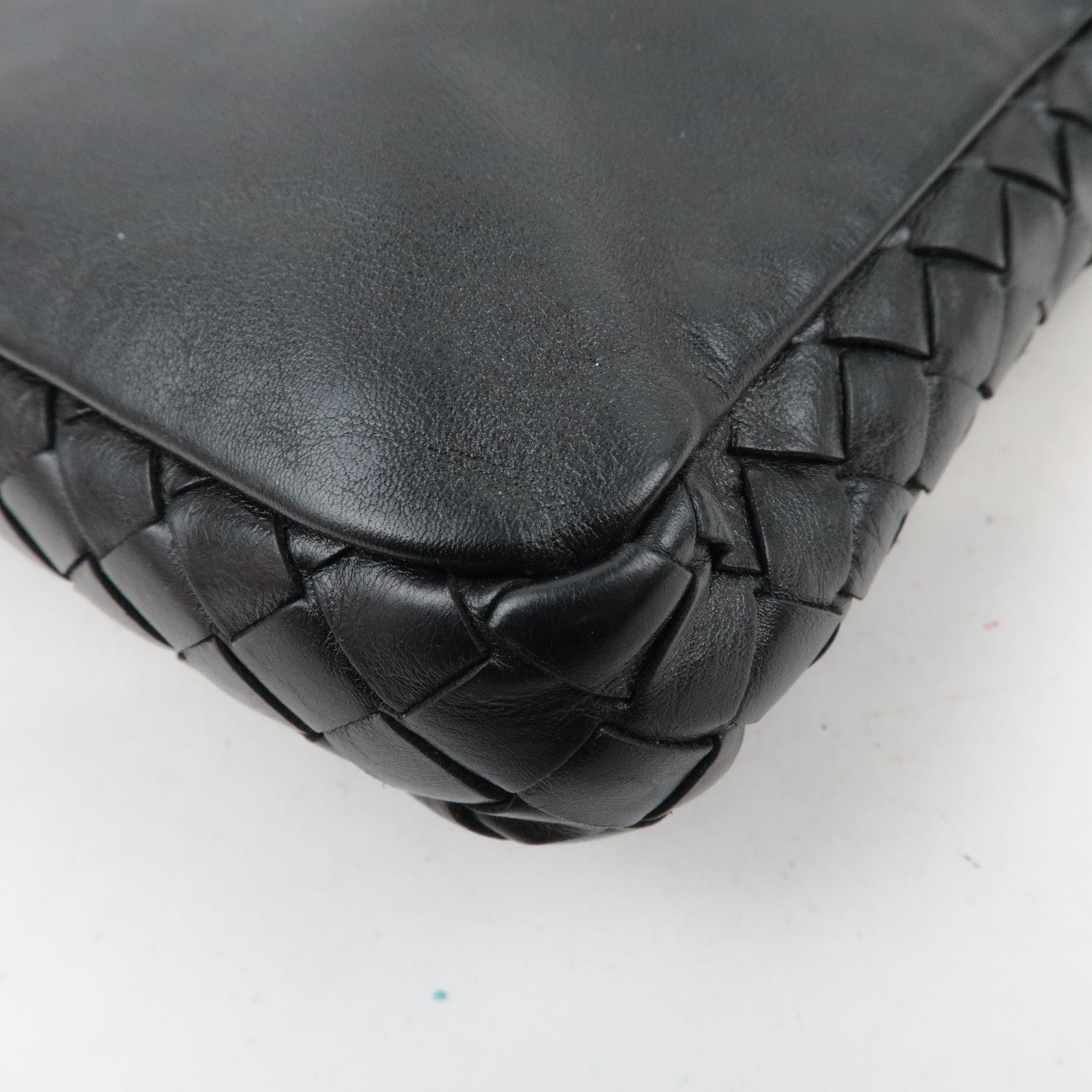BOTTEGA VENETA Intrecciato Leather Clutch Bag Black