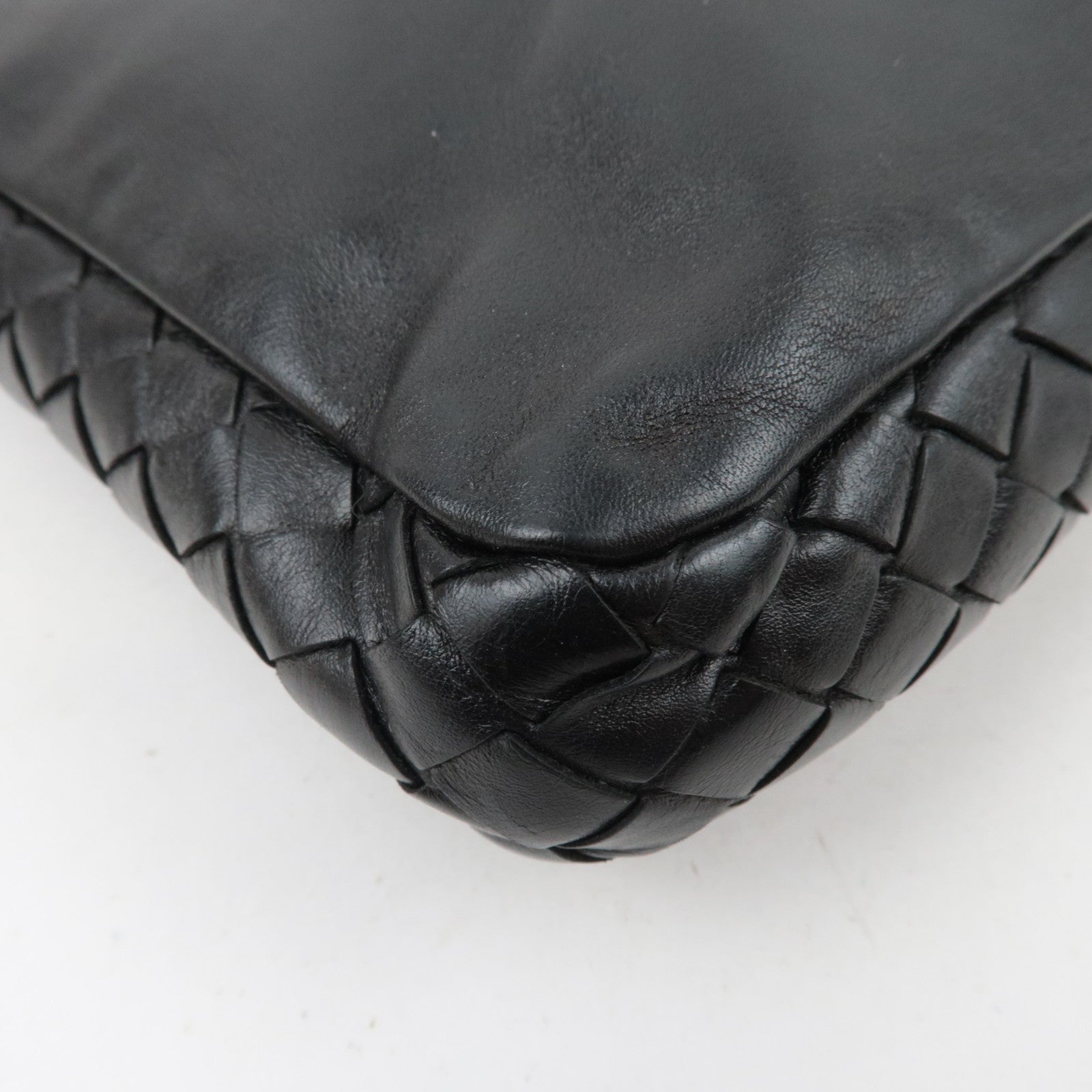 BOTTEGA VENETA Intrecciato Leather Clutch Bag Black