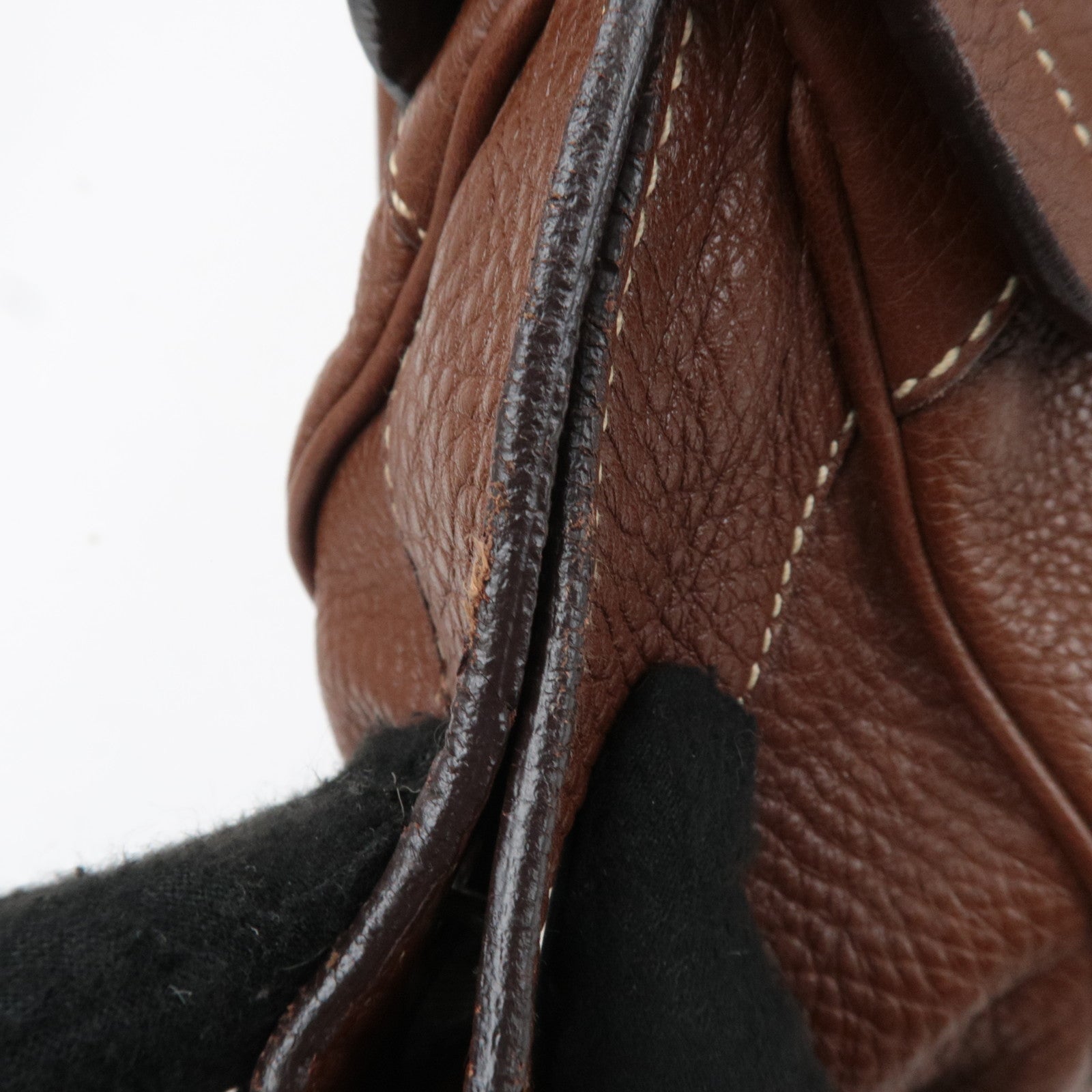 PRADA Leather Shoulder Bag Brown BR2978