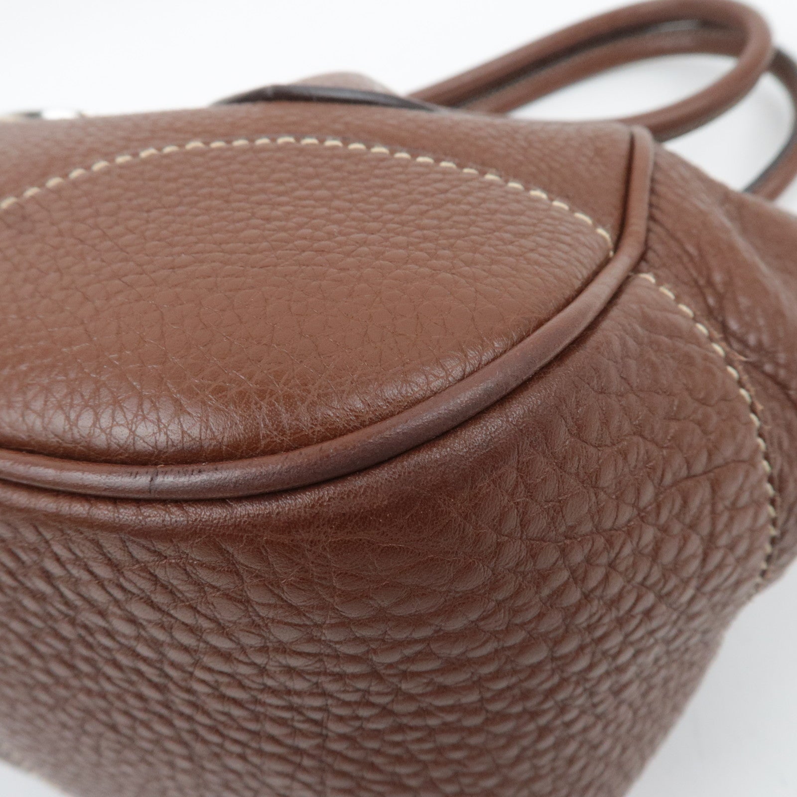 PRADA Leather Shoulder Bag Brown BR2978
