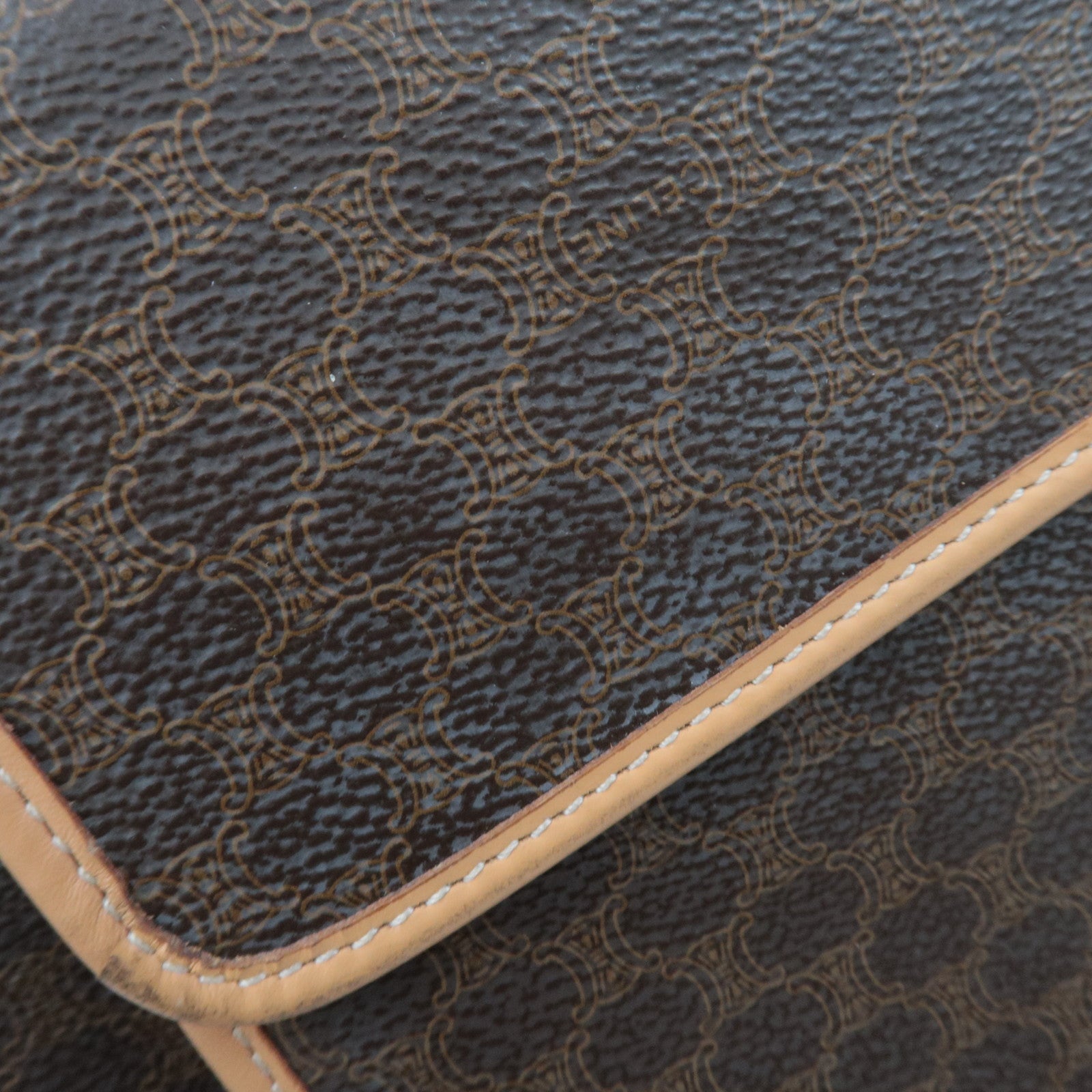 CELINE Macadam PVC Leather Tote Bag Brown