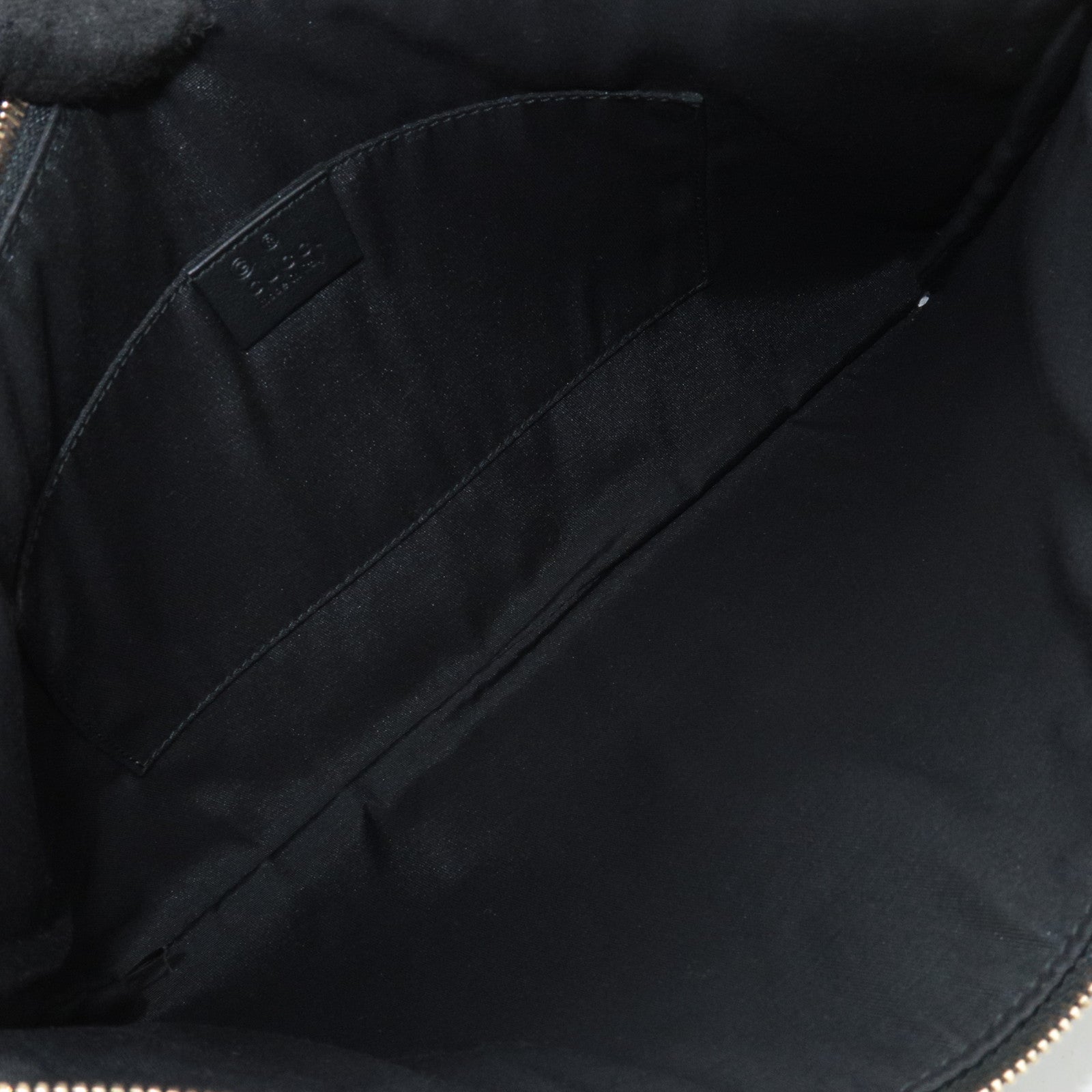 GUCCI Bamboo Leather Clutch Bag Black 376858