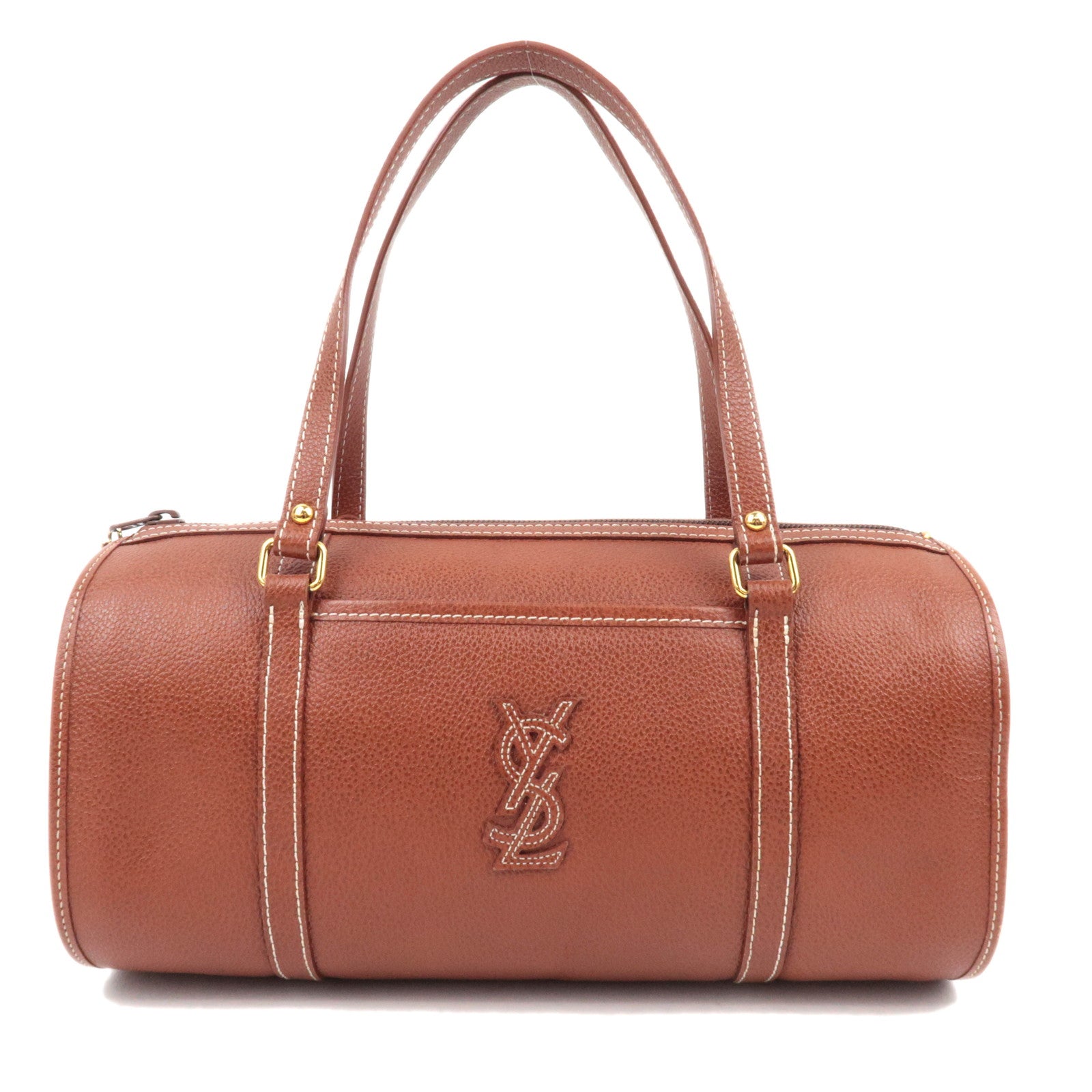 SAINT LAURENT YSL Logo Leather Handbag Brown89168
