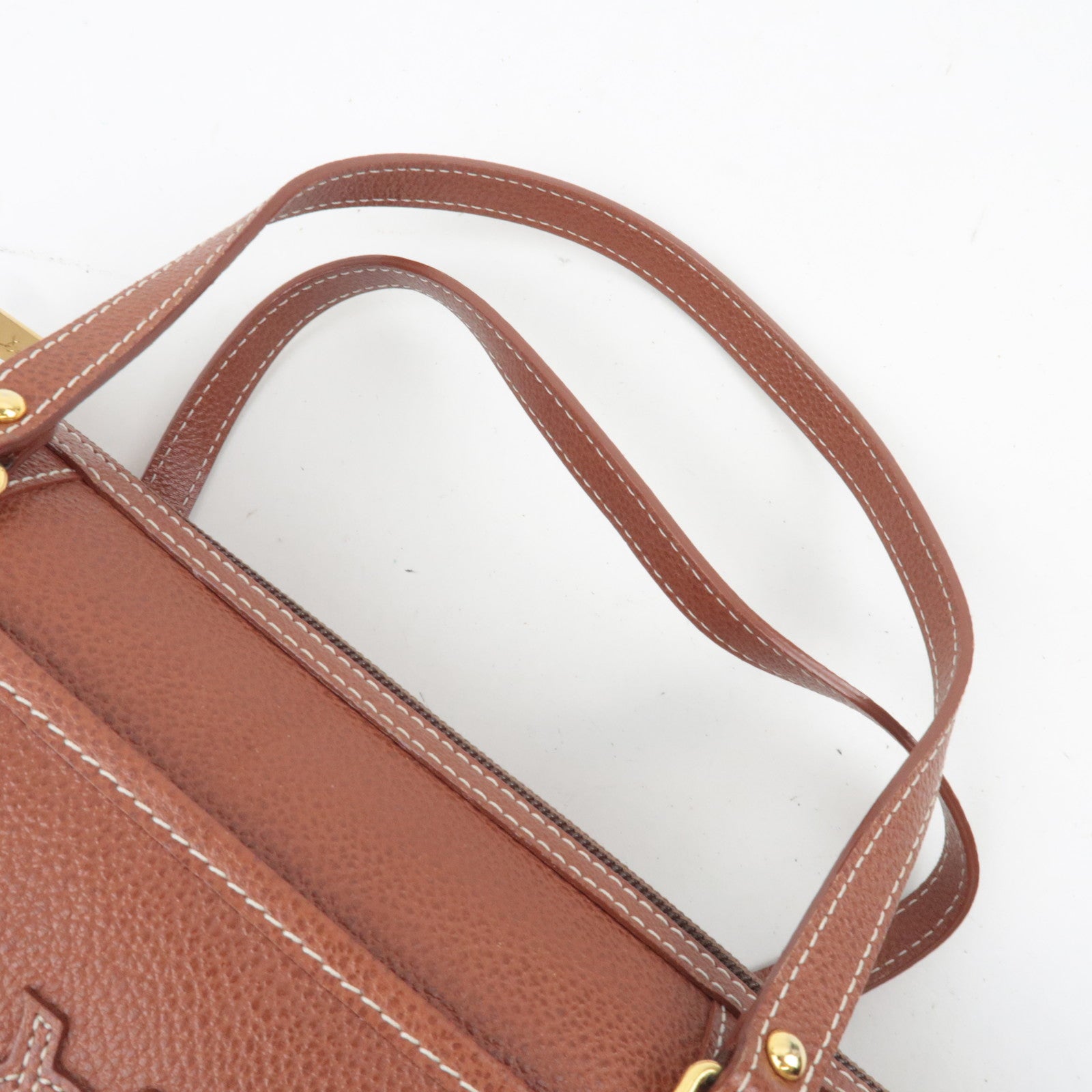 SAINT LAURENT YSL Logo Leather Handbag Brown