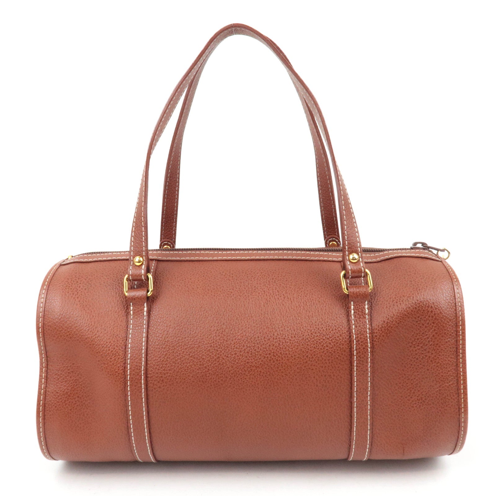SAINT LAURENT YSL Logo Leather Handbag Brown