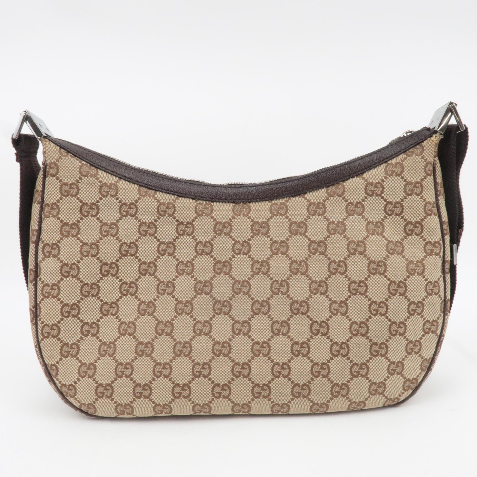 GUCCI GG Canvas Shoulder Bag Brown 122790