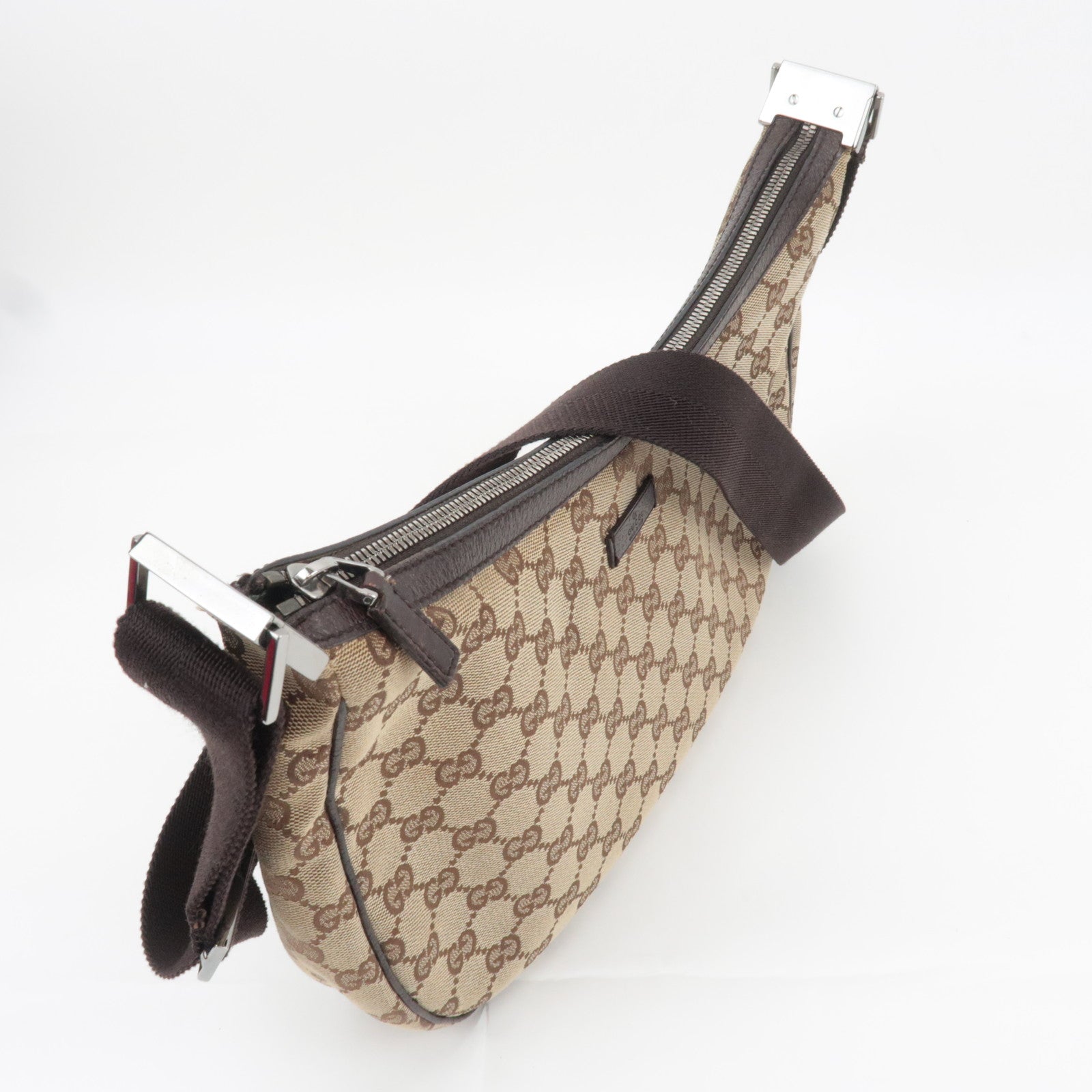 GUCCI GG Canvas Shoulder Bag Brown 122790