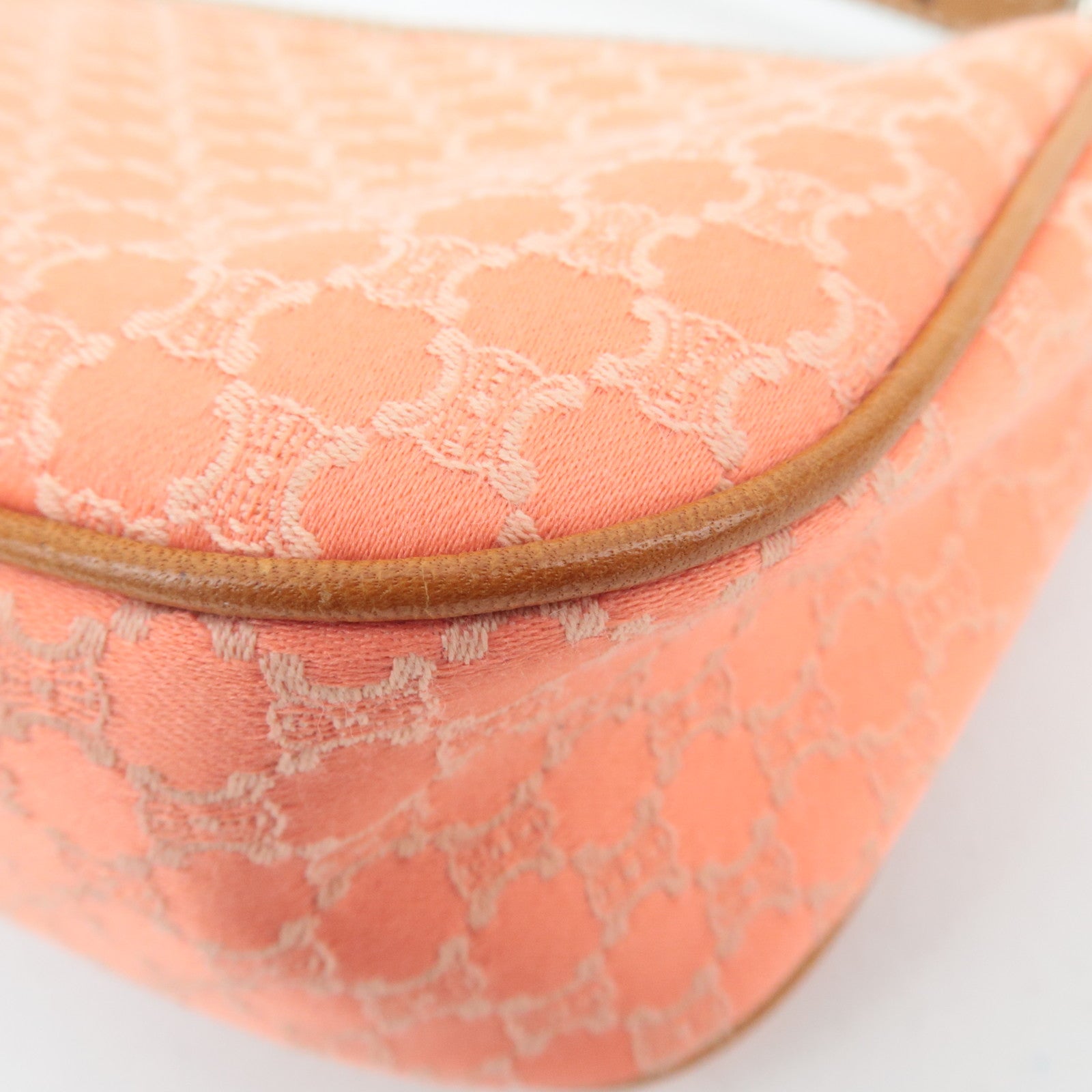 CELINE Macadam Canvas Shoulder Bag Orange Brown