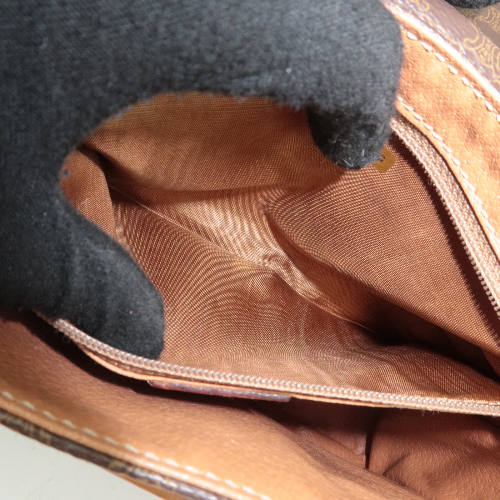 CELINE Macadam PVC Leather Shoulder Bag Brown