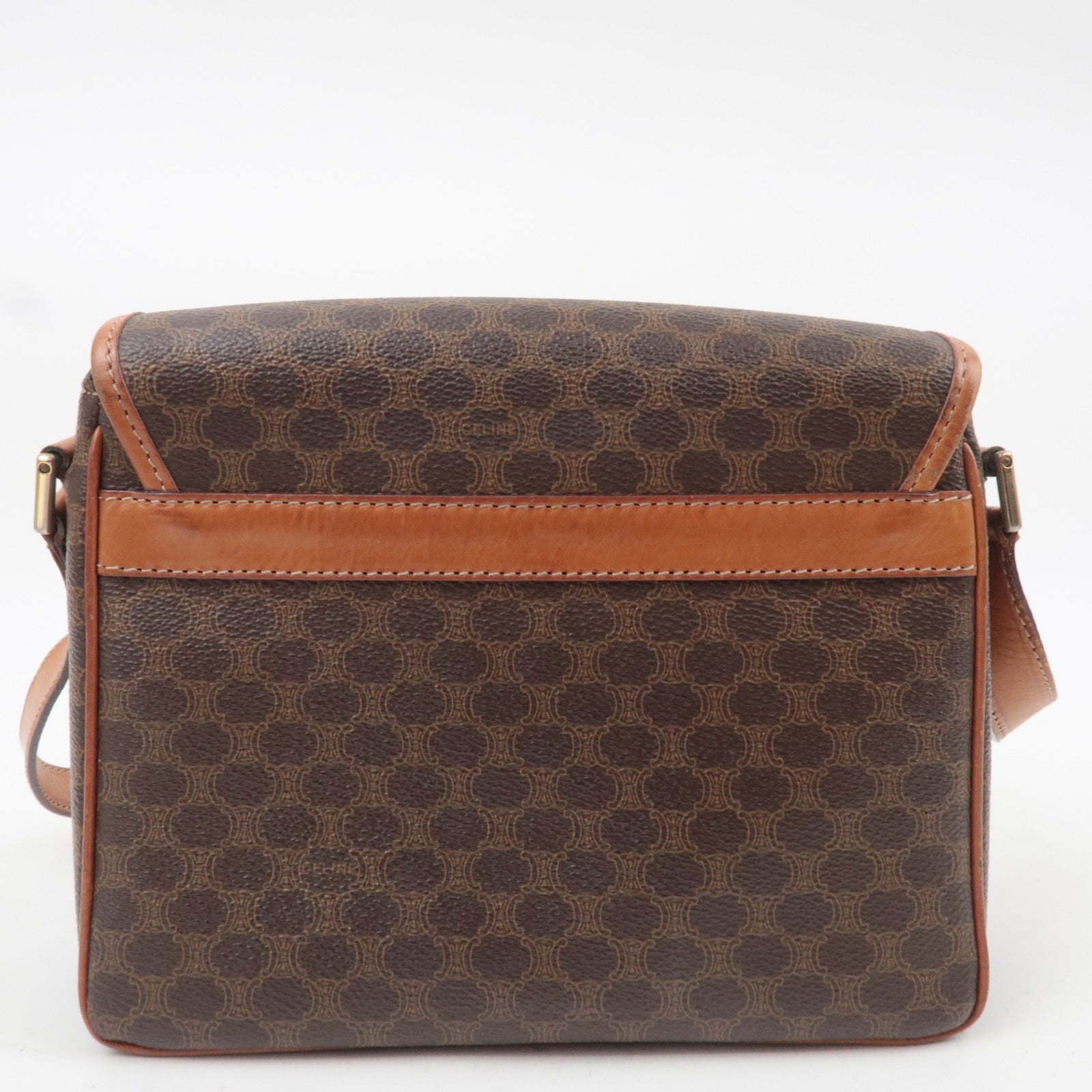CELINE Macadam PVC Leather Shoulder Bag Brown