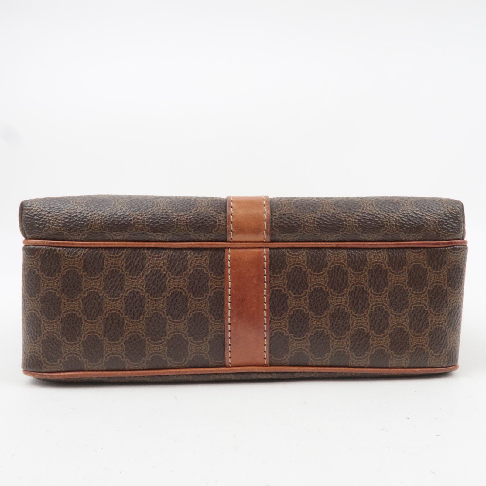 CELINE Macadam PVC Leather Shoulder Bag Brown