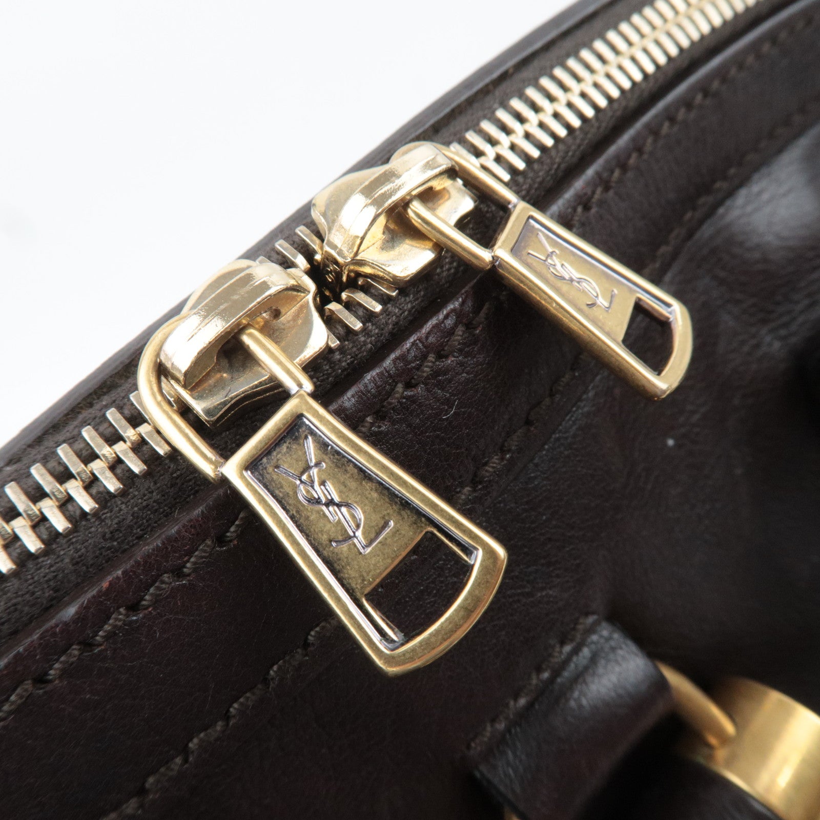 SAINT LAURENT YSL Muse Leather Handbag Brown 153959