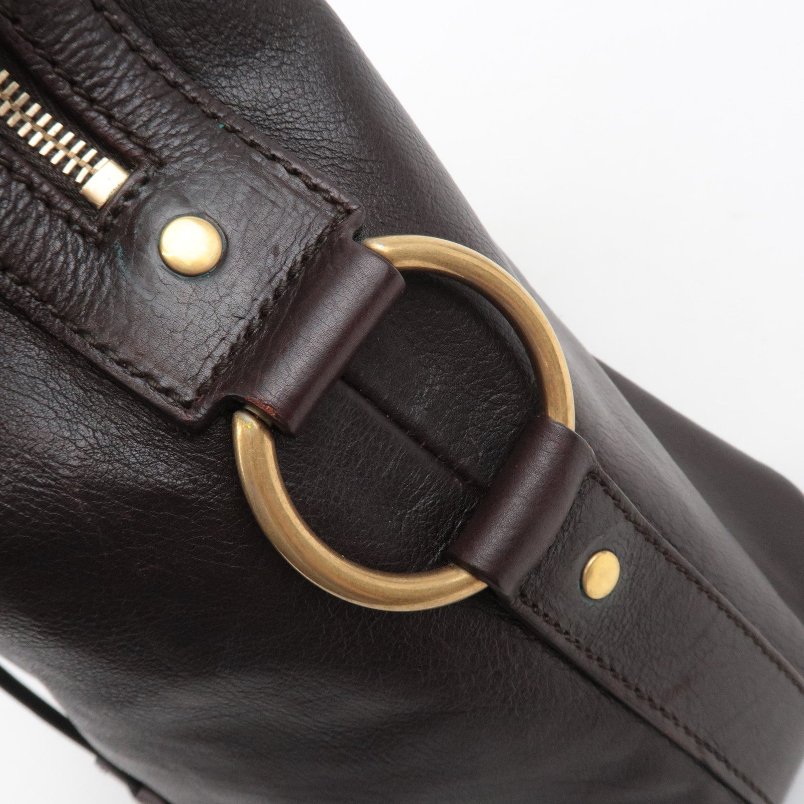 SAINT LAURENT YSL Muse Leather Handbag Brown 153959