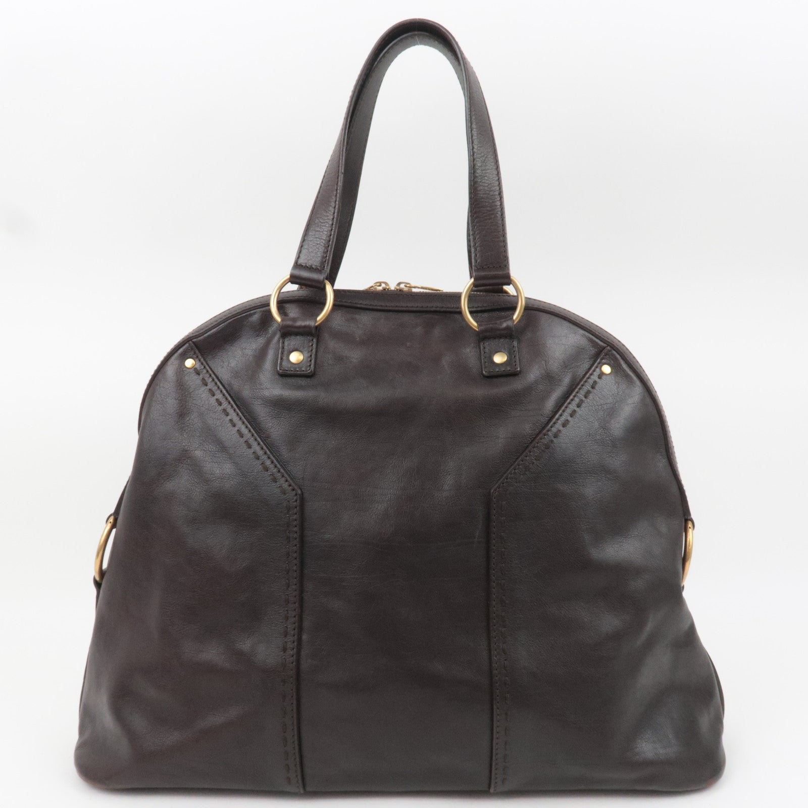 SAINT LAURENT YSL Muse Leather Handbag Brown 153959