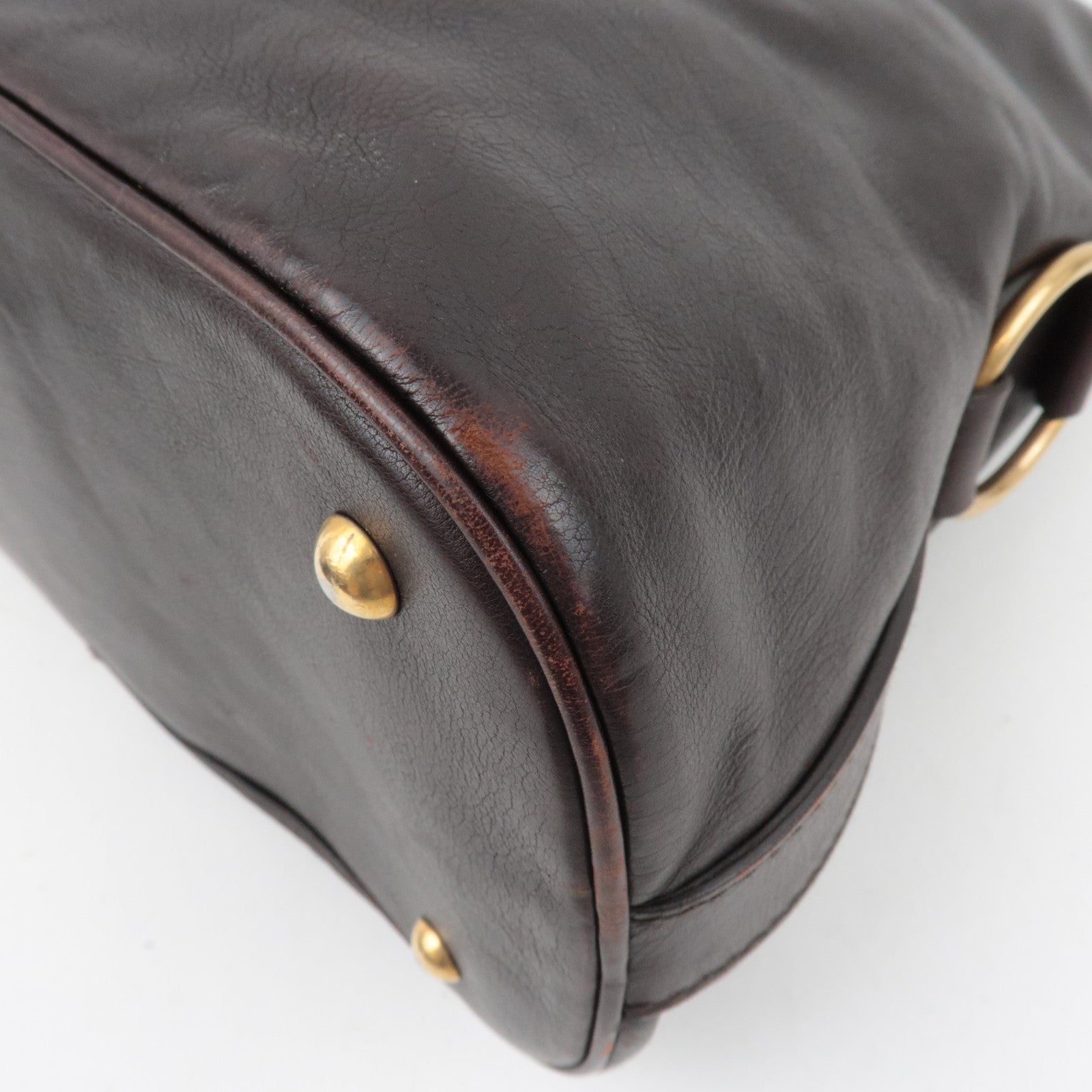 SAINT LAURENT YSL Muse Leather Handbag Brown 153959
