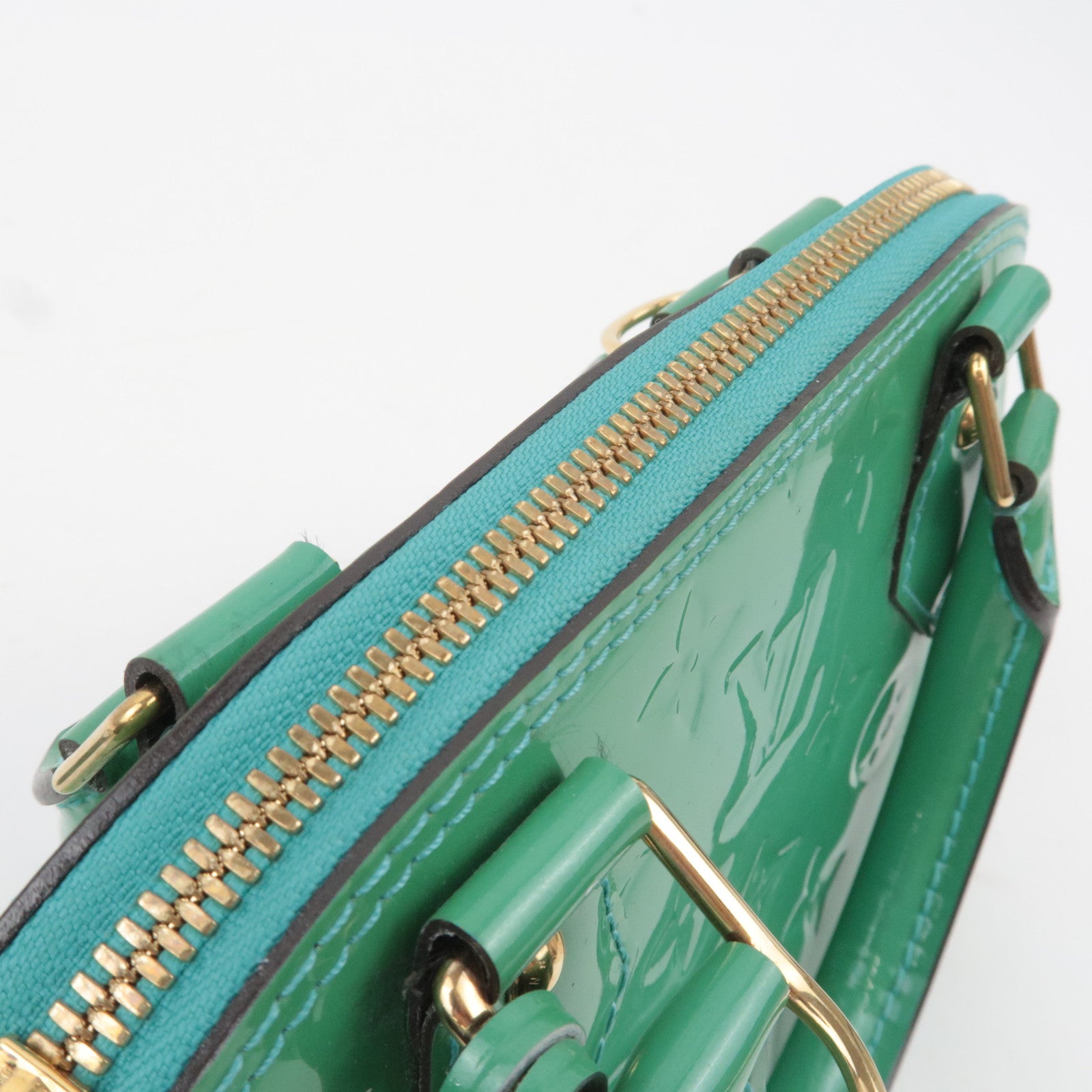Louis Vuitton Monogram Vernis Alma BB 2Way Handbag Blue Lagoon M91696