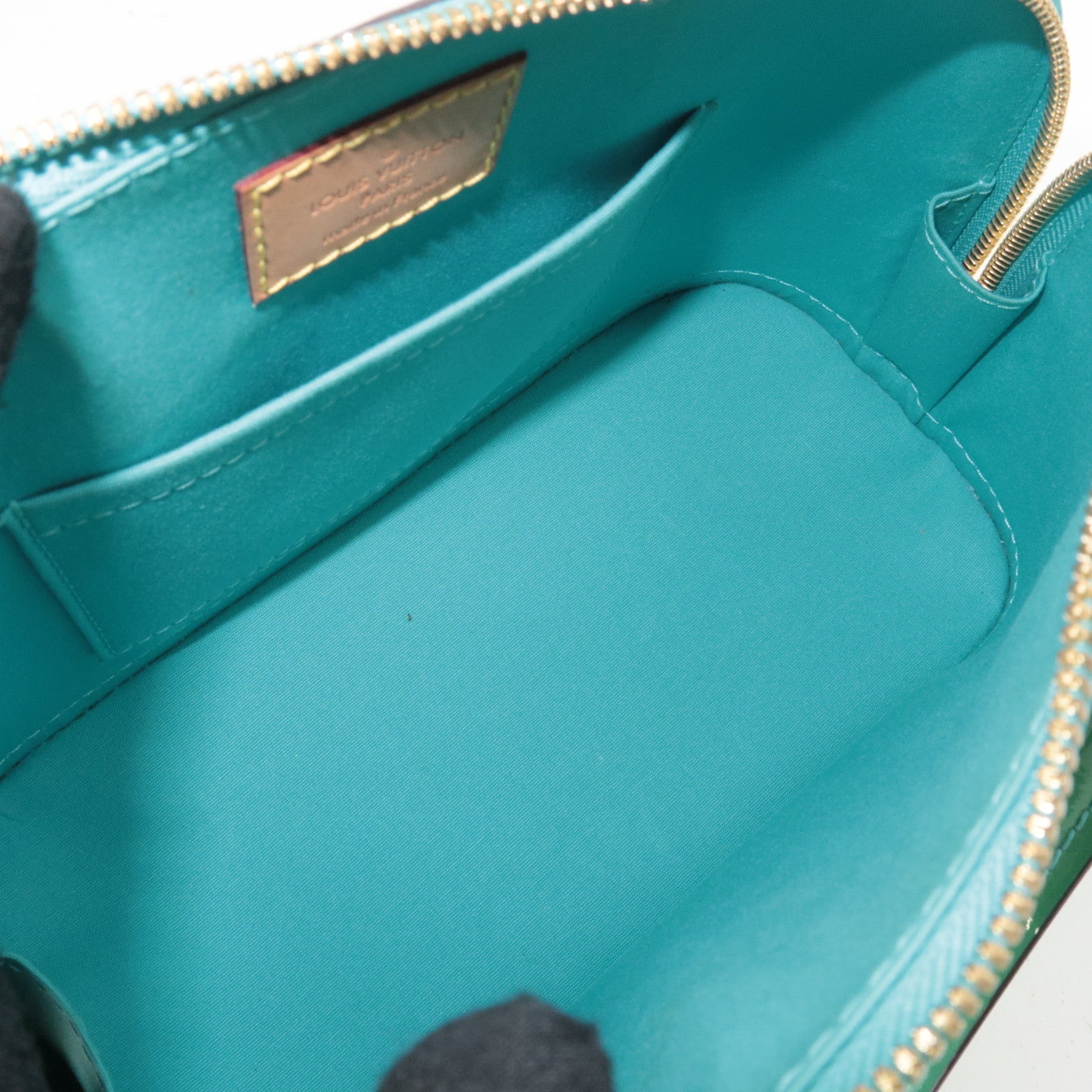 Louis Vuitton Monogram Vernis Alma BB 2Way Handbag Blue Lagoon M91696