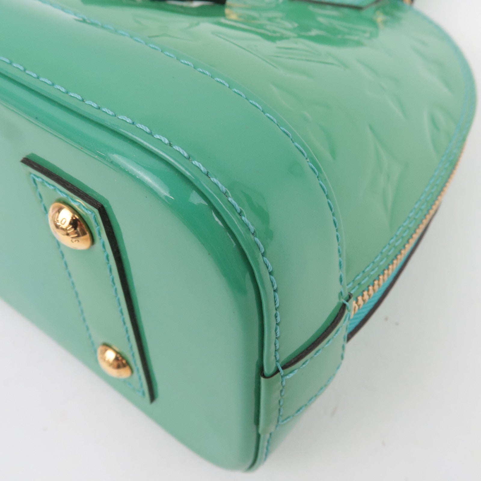 Louis Vuitton Monogram Vernis Alma BB 2Way Handbag Blue Lagoon M91696
