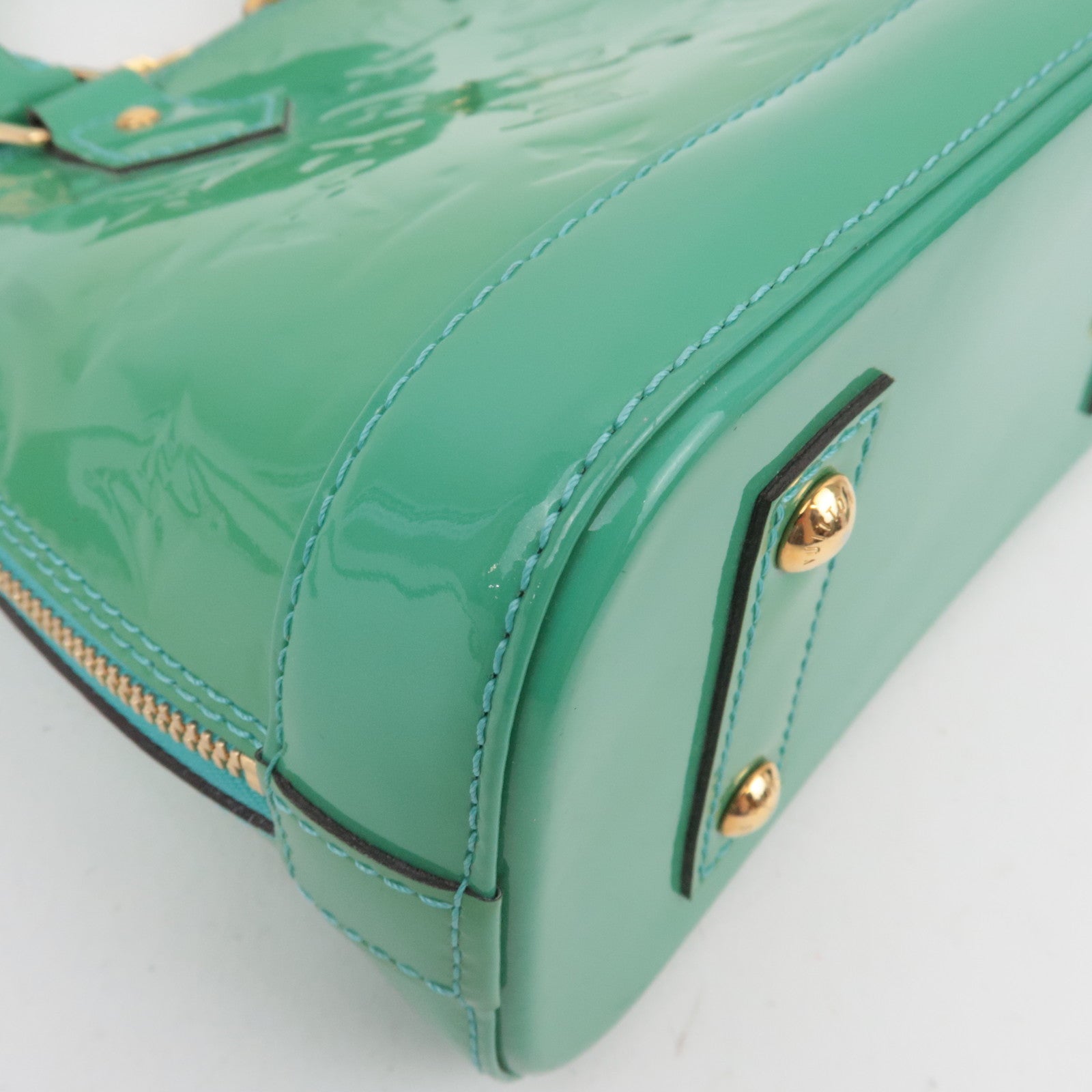 Louis Vuitton Monogram Vernis Alma BB 2Way Handbag Blue Lagoon M91696