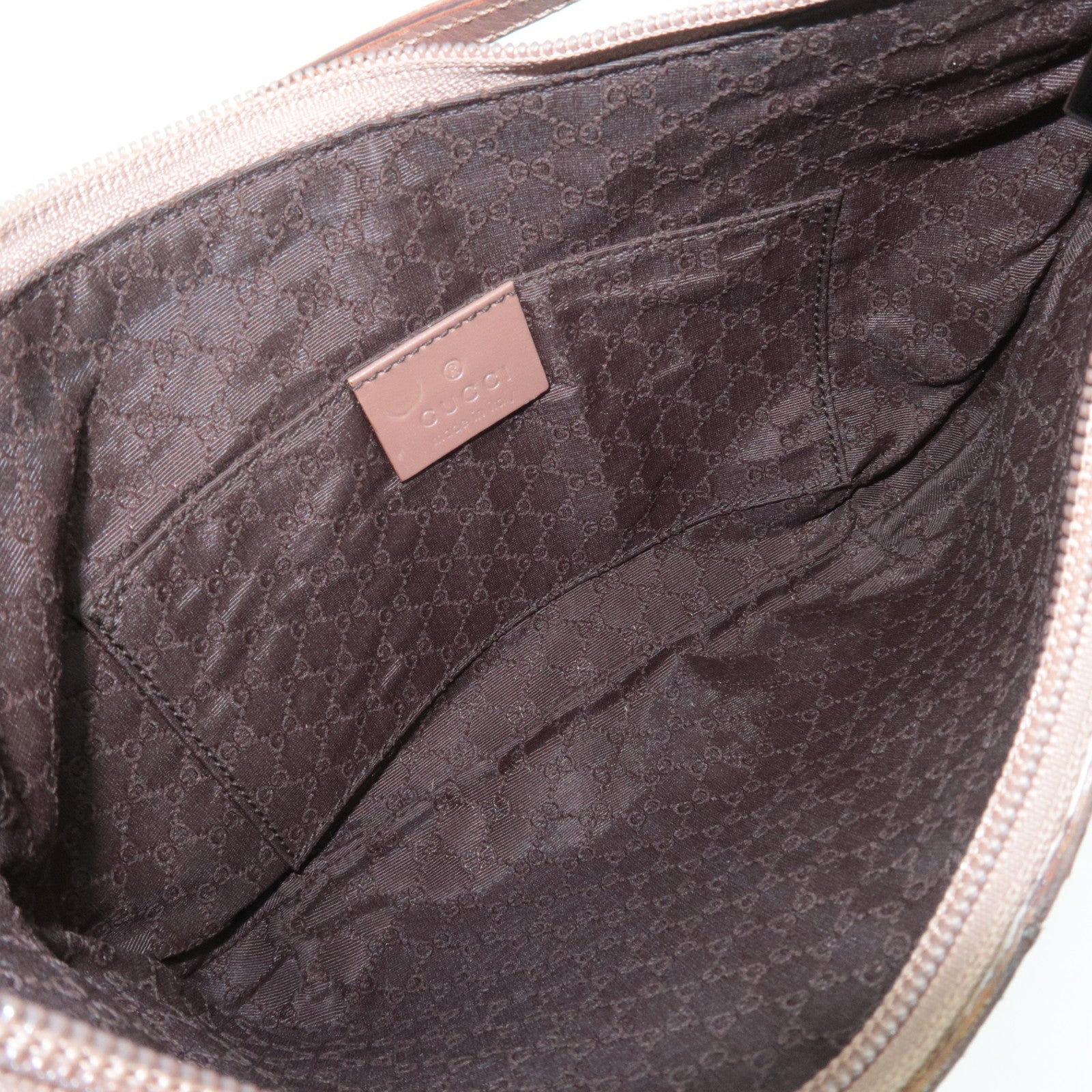 GUCCI Leather Shoulder Bag Brown 005.0813