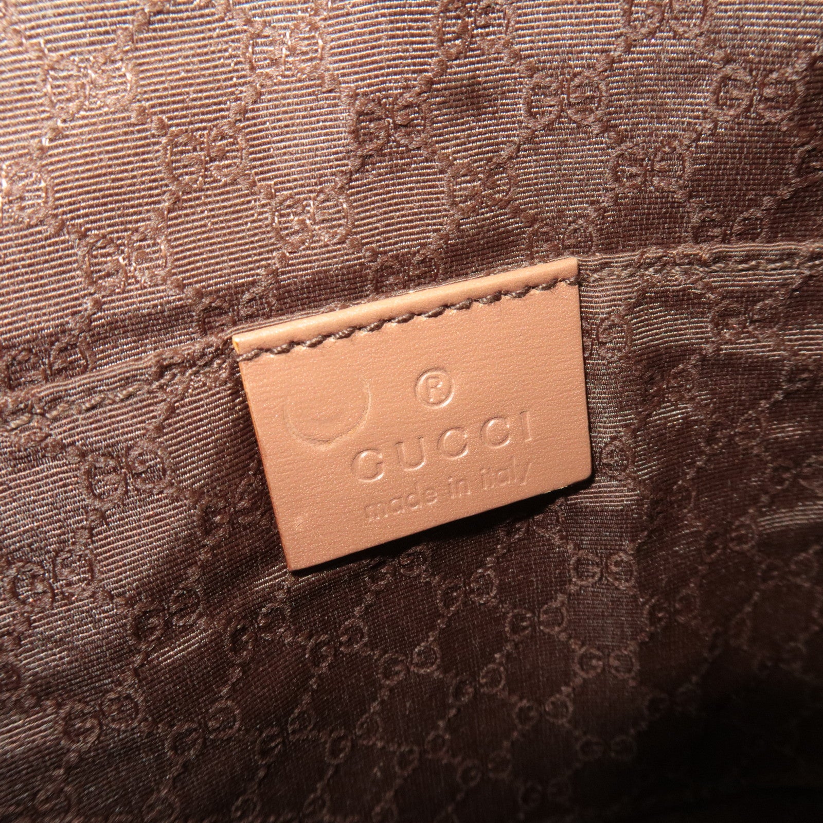 GUCCI Leather Shoulder Bag Brown 005.0813