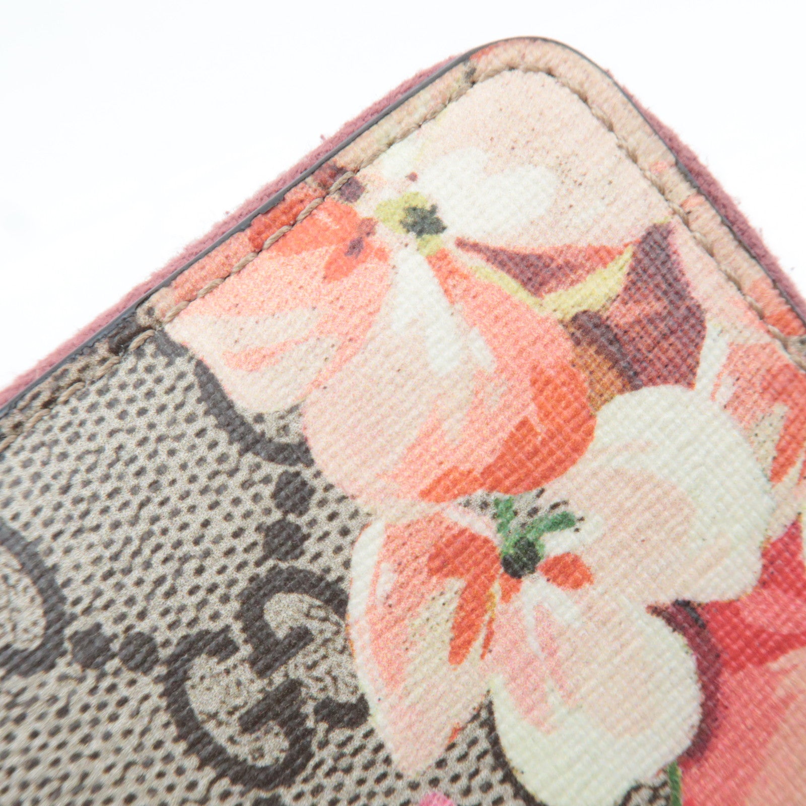 GUCCI GG Blooms GG Supreme Coin Case Card Case Beige Pink 421310