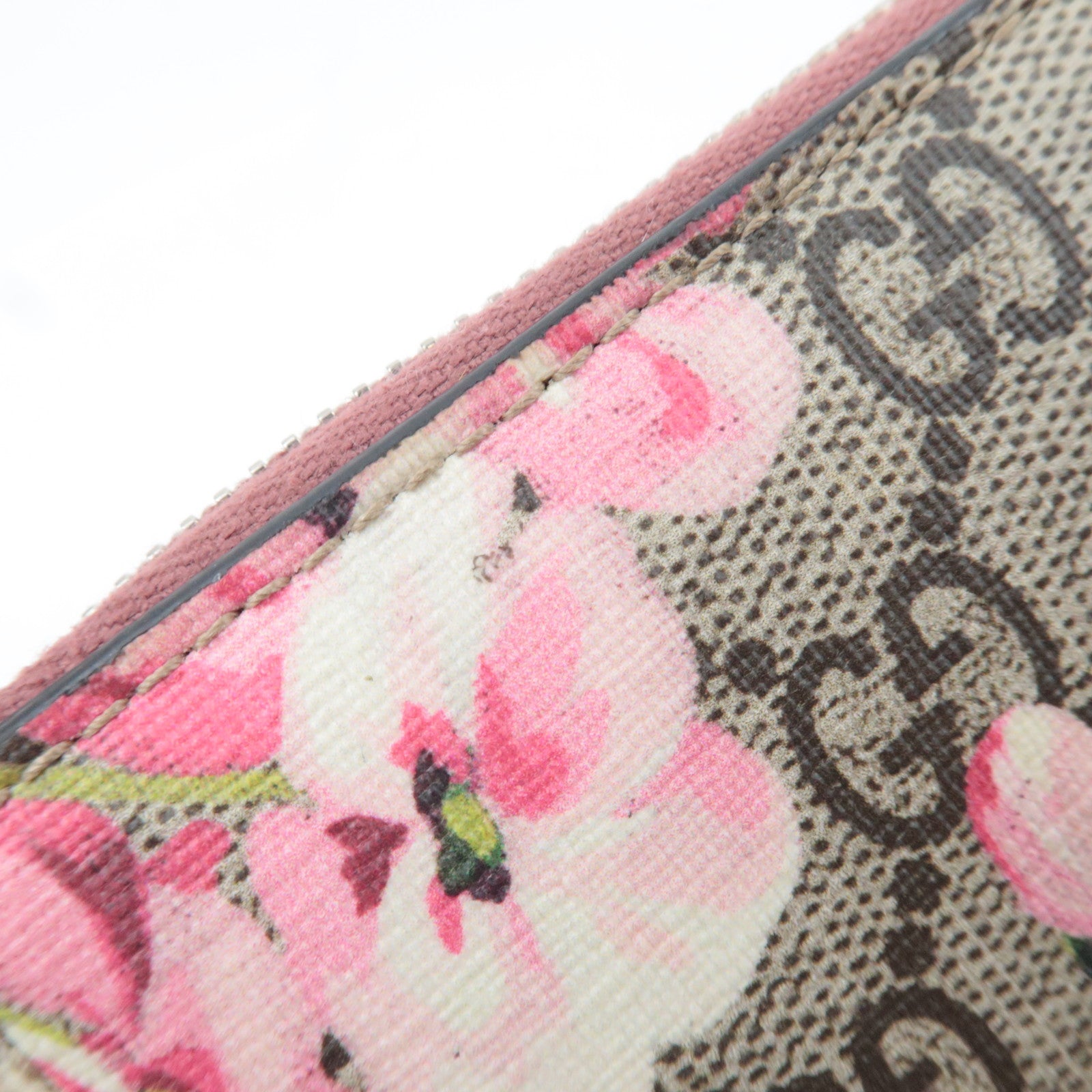 GUCCI GG Blooms GG Supreme Coin Case Card Case Beige Pink 421310