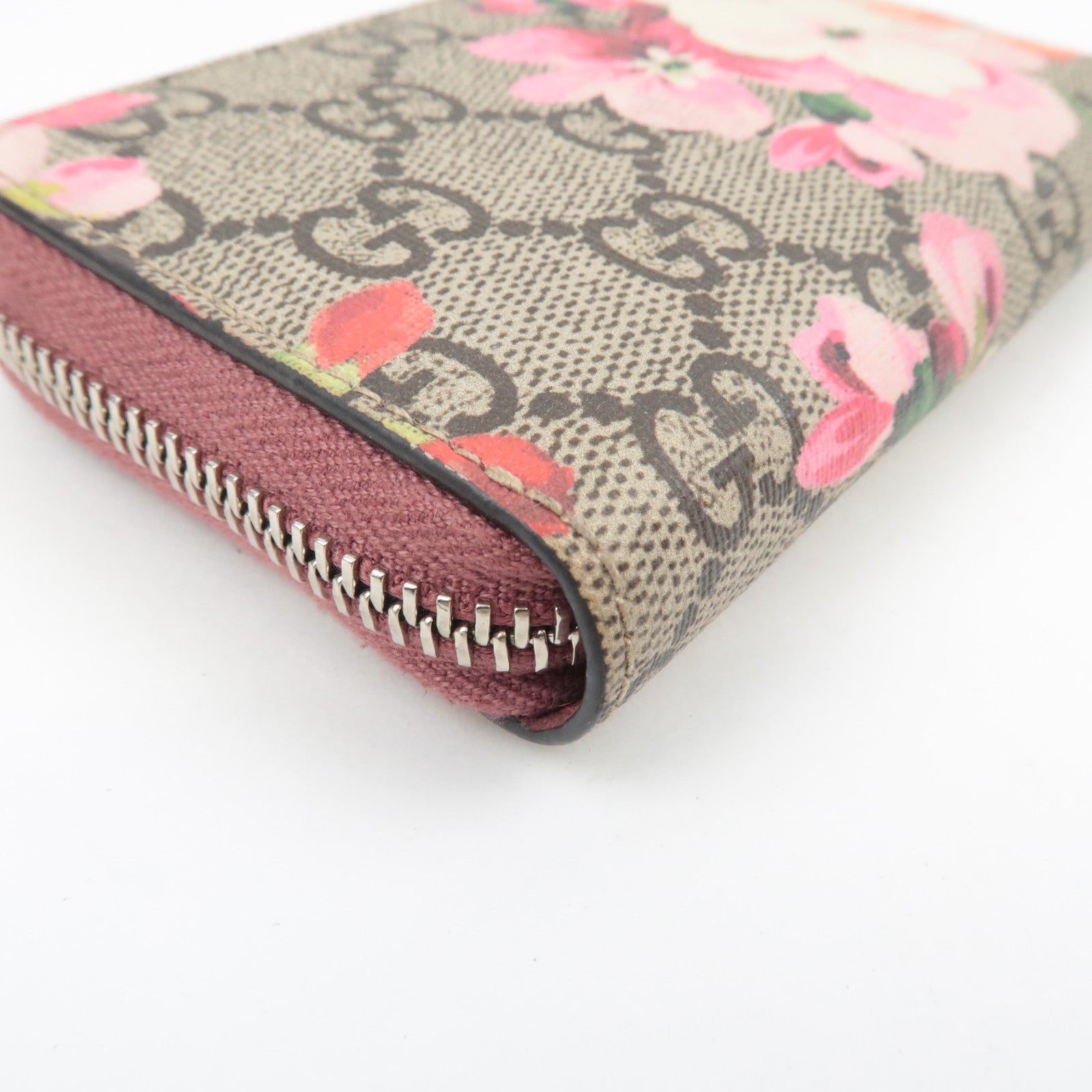 GUCCI GG Blooms GG Supreme Coin Case Card Case Beige Pink 421310