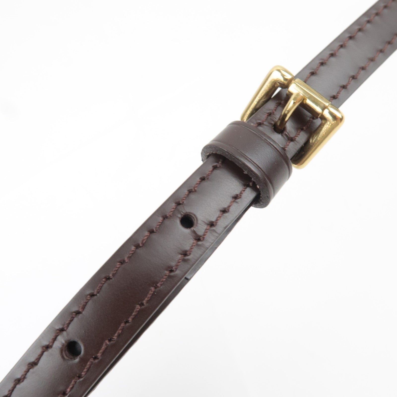 Louis Vuitton Leather Shoulder Strap For Damier Bag 100-118cm Brown