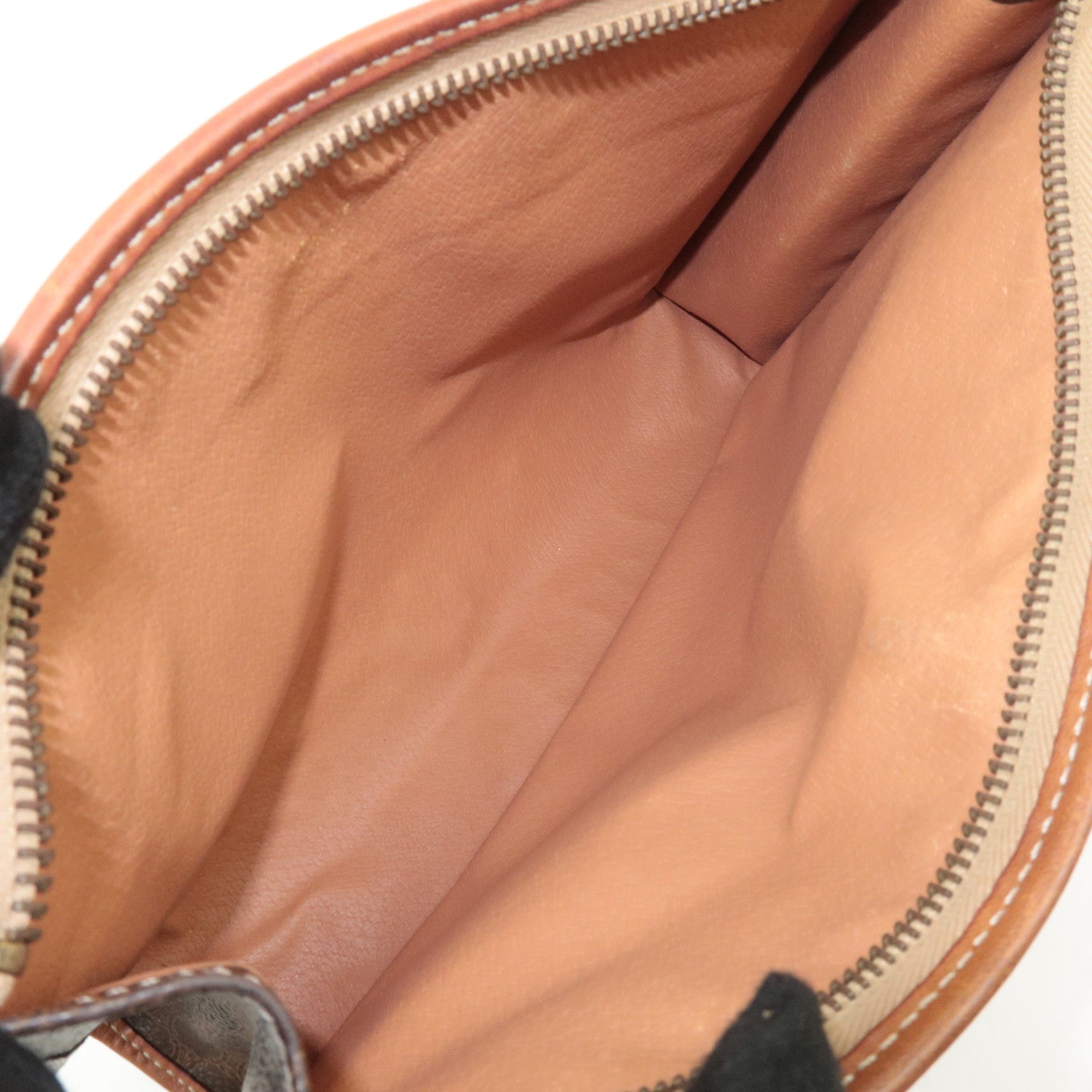 CELINE Macadam PVC Leather Clutch Bag Brown