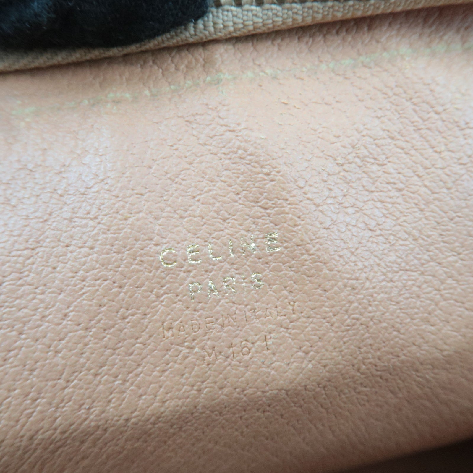 CELINE Macadam PVC Leather Clutch Bag Brown