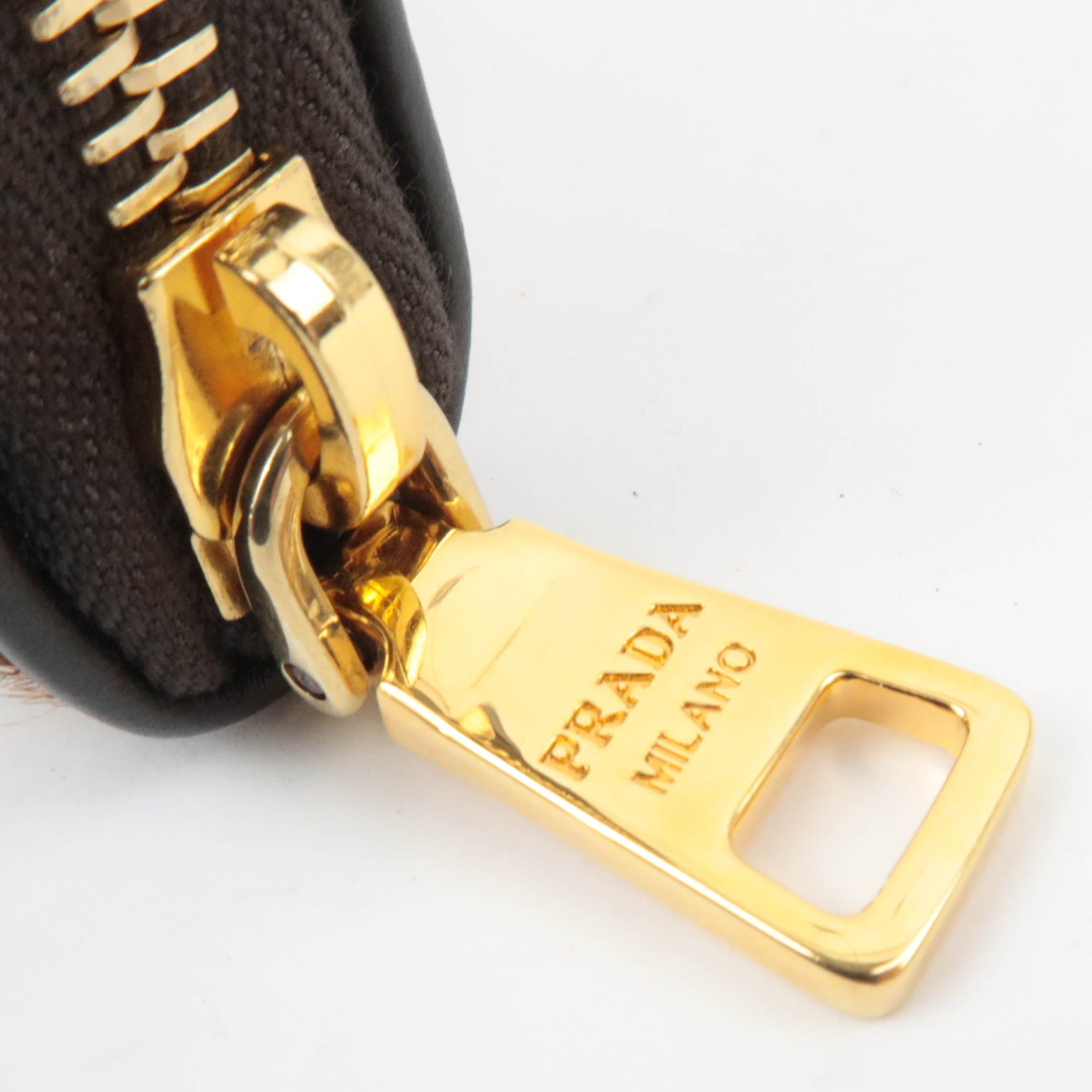 PRADA Leopard Calf Hair Long Wallet Brown 1M0506