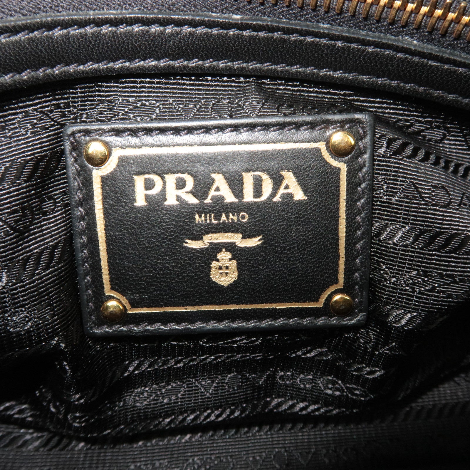 PRADA Gathered Nappa Leather 2Way Handbag Black BN1407